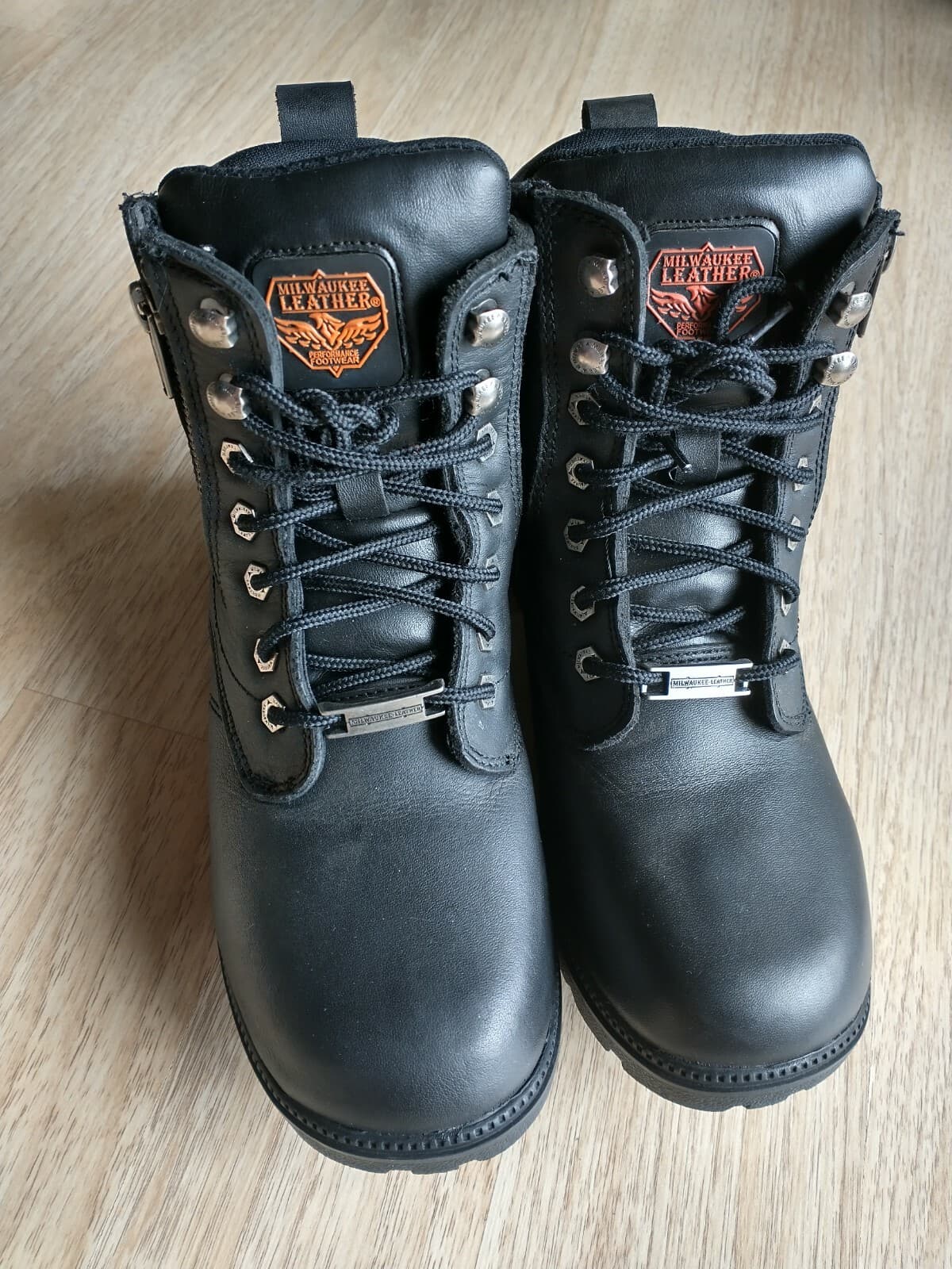 NWoB MILWAUKEE LEATHER MBL9320 Women Combat Boot Waterproof Lace Zip Black US9.5 - Thumbnail 2
