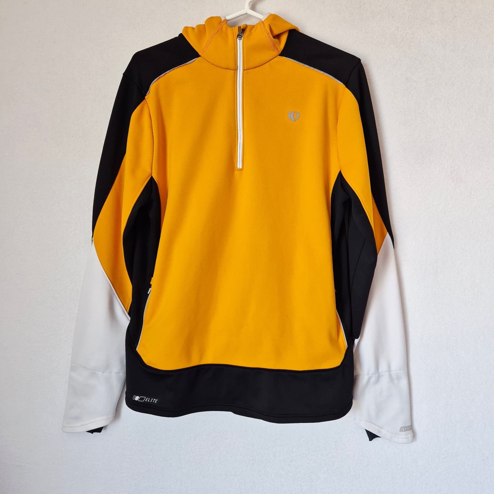Pearl Izumi Elite Series Thermal Cycling Hooded 1/4 Zip Jacket Orange Men's M - Thumbnail 2