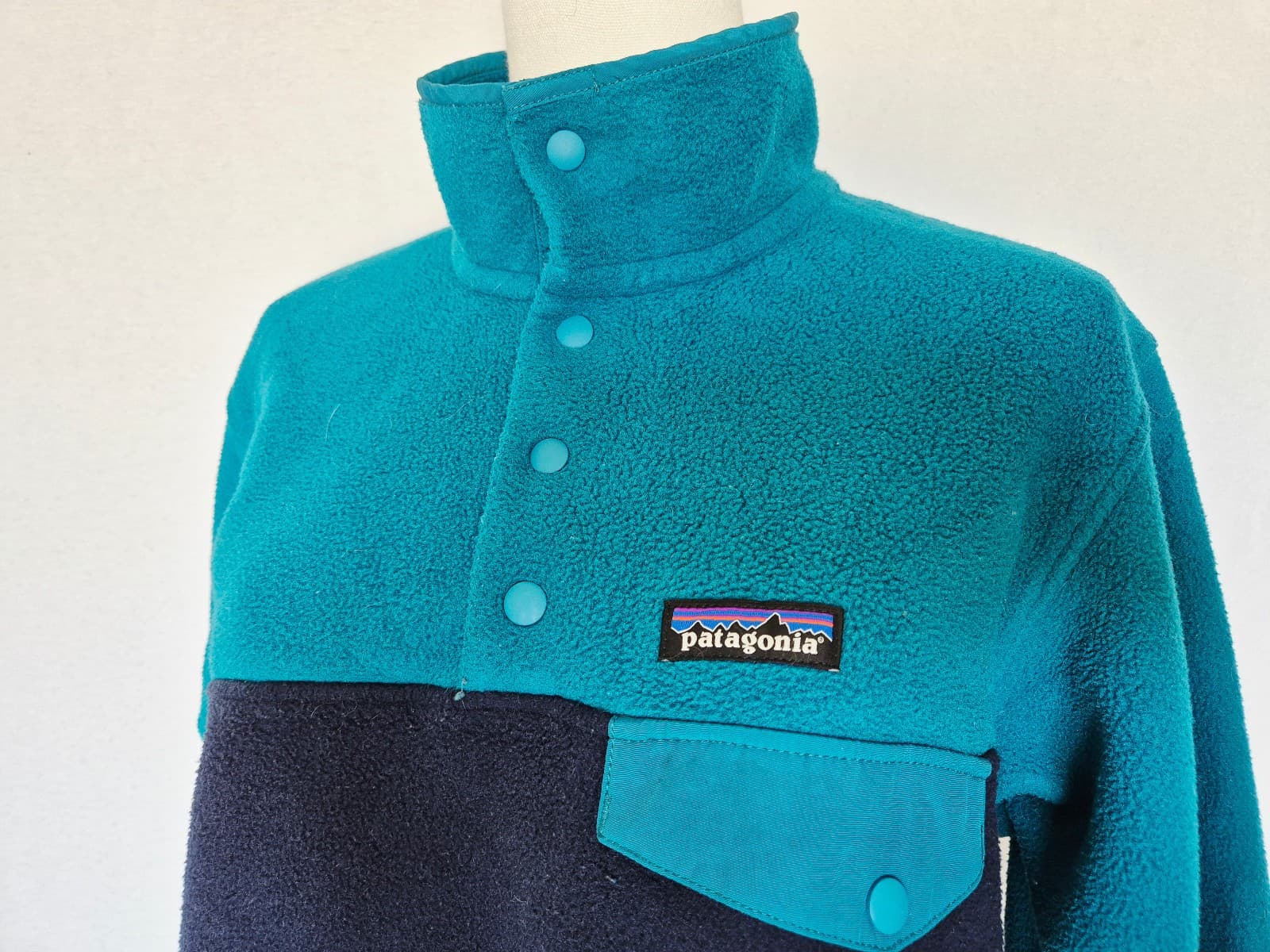 Patagonia Women's Small Lightweight Synchilla Snap-T Fleece Pullover Blue Green - Thumbnail 5