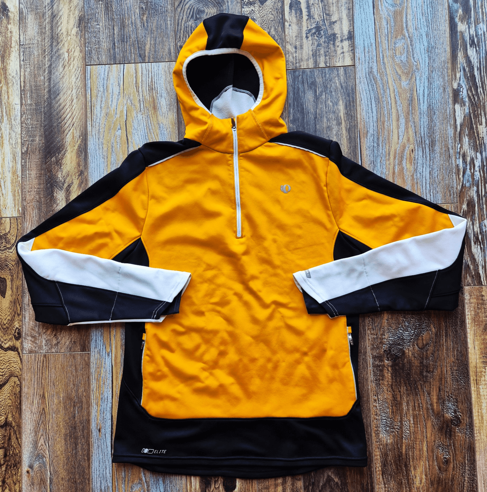 Pearl Izumi Elite Series Thermal Cycling Hooded 1/4 Zip Jacket Orange Men's M - Thumbnail 3