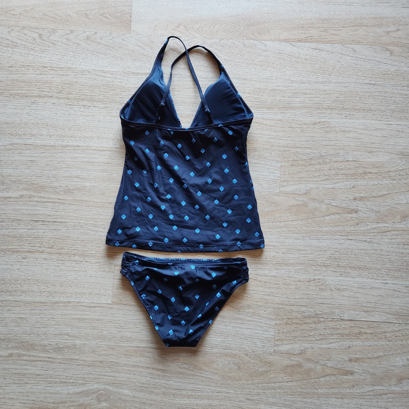 NWT Seafolly Australia Sunflower Border Retro 2 Piece Swimsuit Blue Top 8 Pant 6 - Thumbnail 3