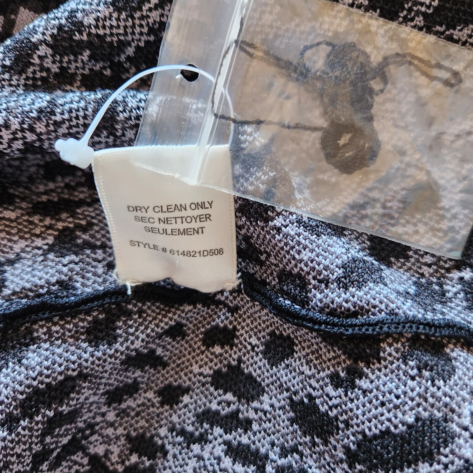 NWoT Rebecca Taylor Leopard Knit Dress Bodycon Long Sleeve Black Grey Sz.S - Thumbnail 10