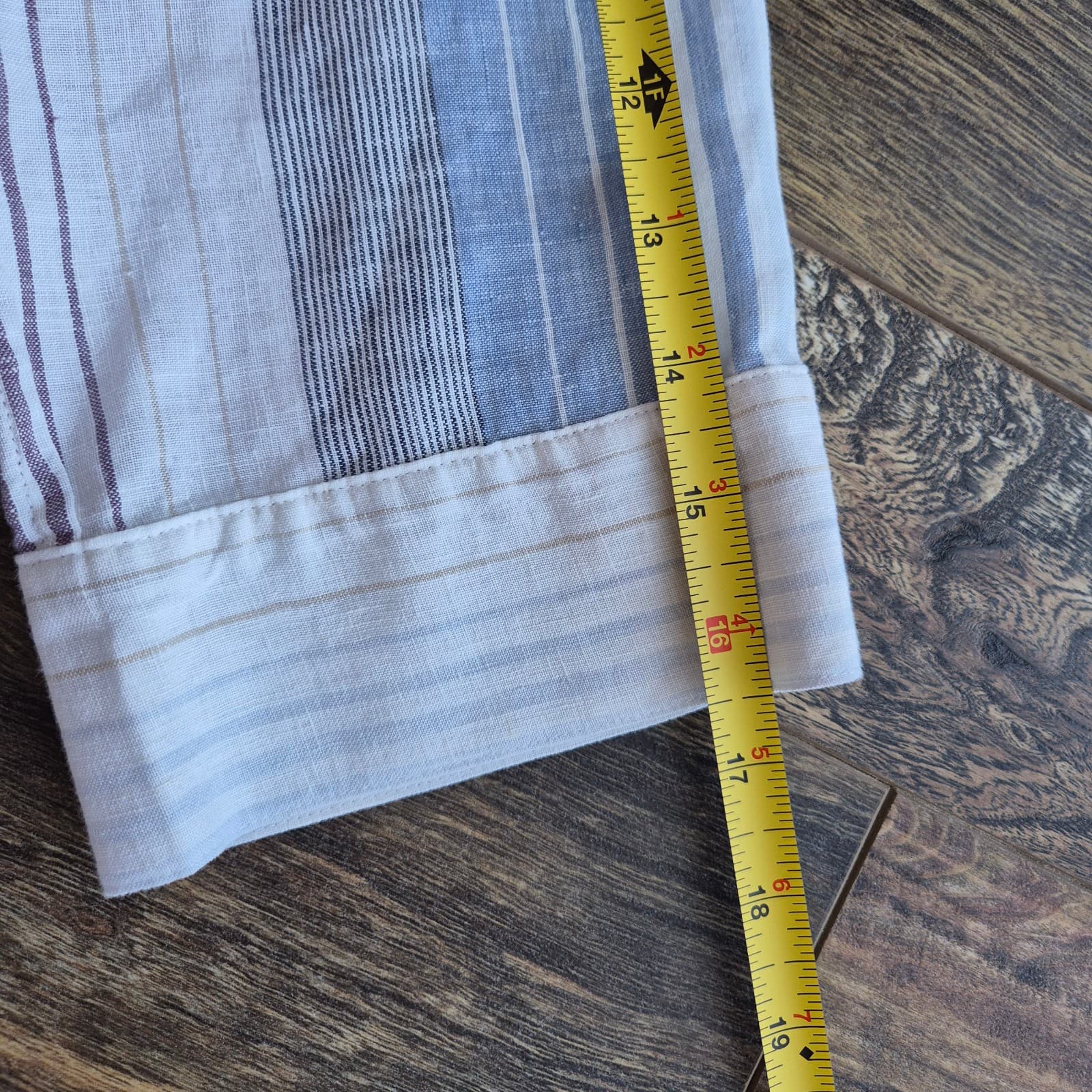 Chico's No Iron Linen Button-Up Shirt 3/4 Sleeve Multicolor Stripe Sz.2OP (4/6P) - Thumbnail 7