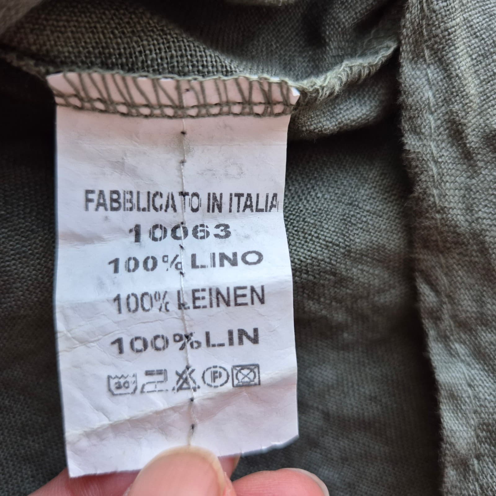 NWT New Collection Wendy Moda Made in Italy Linen Lagenlook Boxy Blouse Green OS - Thumbnail 7