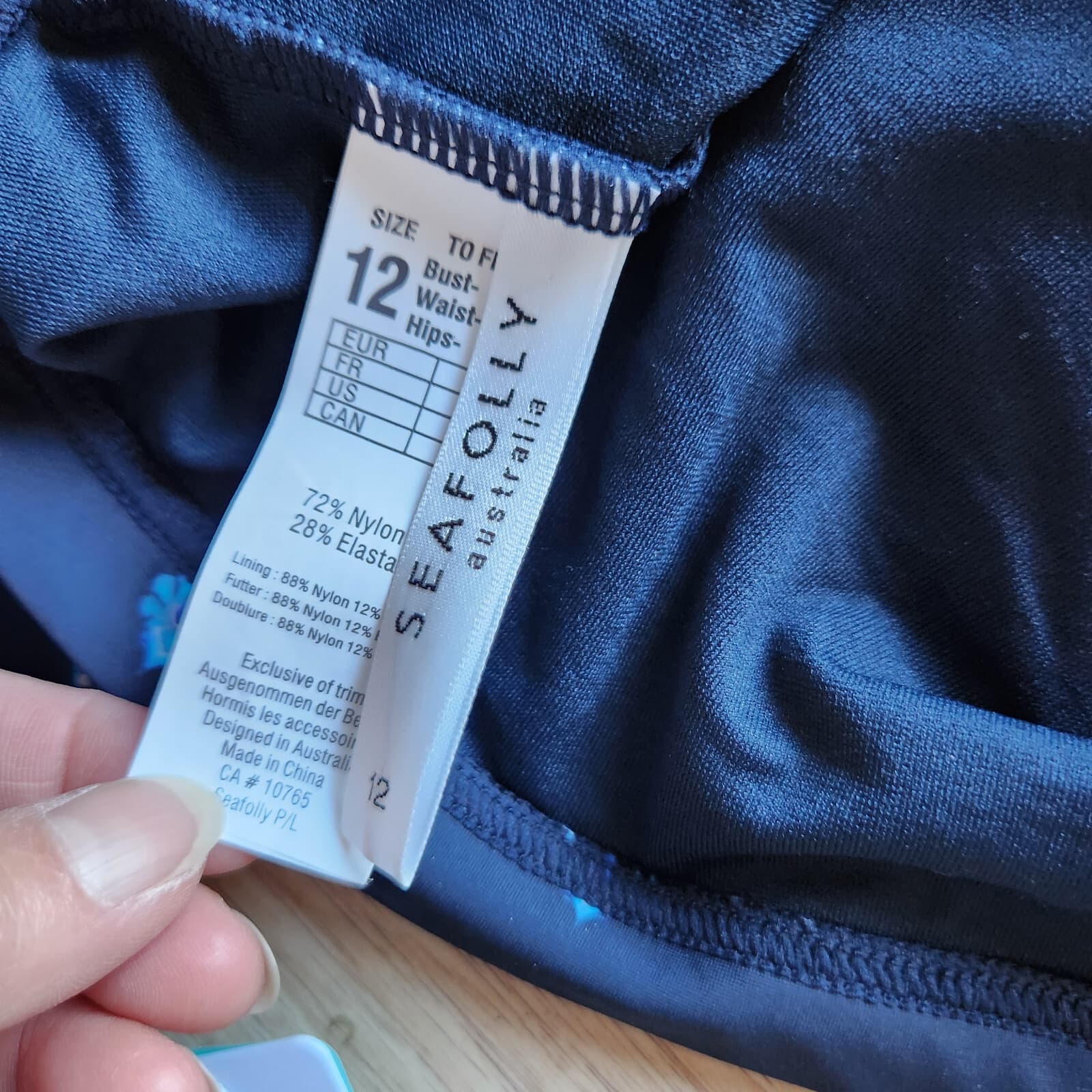 NWT Seafolly Australia Sunflower Border Retro 2 Piece Swimsuit Blue Top 8 Pant 6 - Thumbnail 5