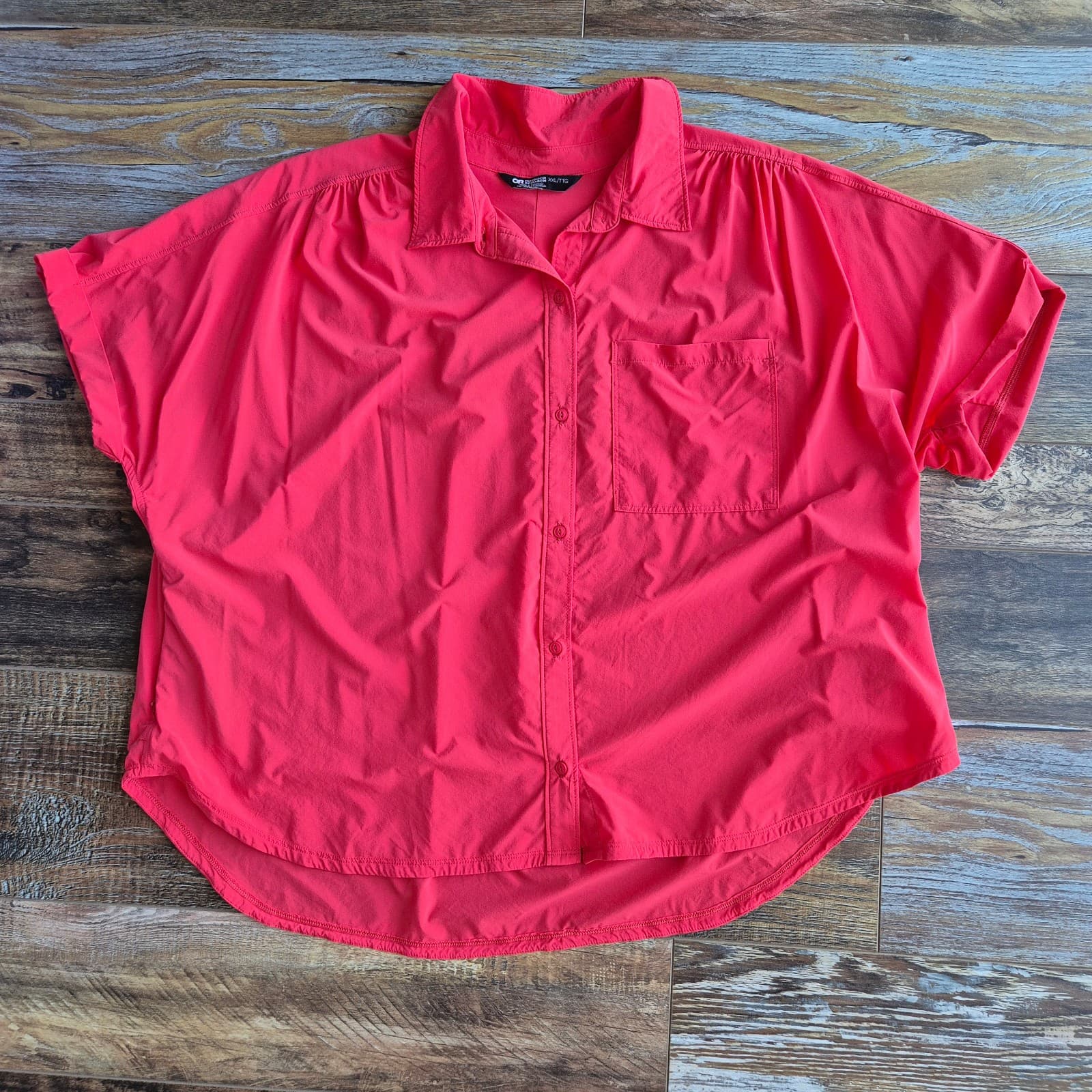 Outdoor Research Astroman UPF 30 Sun Shirt Short Sleeve Pocket Red Women's XXL - Thumbnail 8