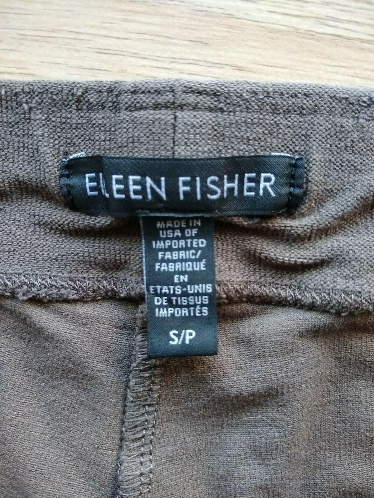 Eileen Fisher Viscose Blend Stretch Knit Crop Pants Pullon Elastic Waist Brown S - Thumbnail 7