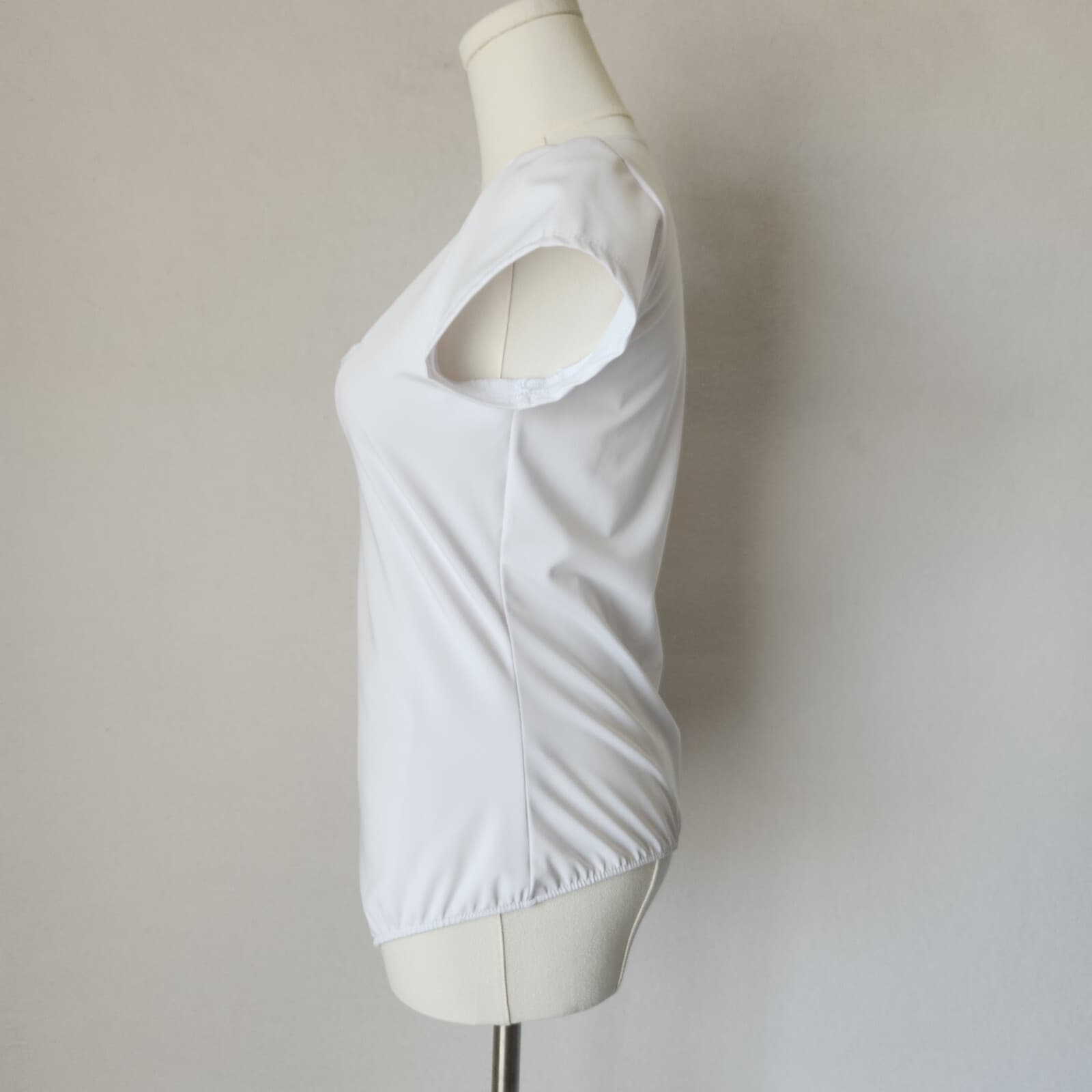 Free People Intimately Square Eyes Bodysuit Short Sleeve Snap White Jersey Sz.L - Thumbnail 8