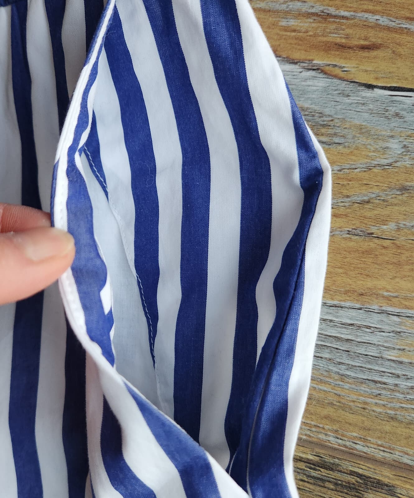 J.Crew Striped Tie-Halter Wide-Leg Jumpsuit Pocket Cotton Blue White Women's 8 - Thumbnail 13