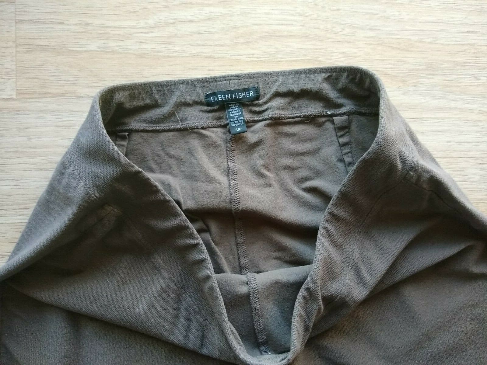 Eileen Fisher Viscose Blend Stretch Knit Crop Pants Pullon Elastic Waist Brown S - Thumbnail 4