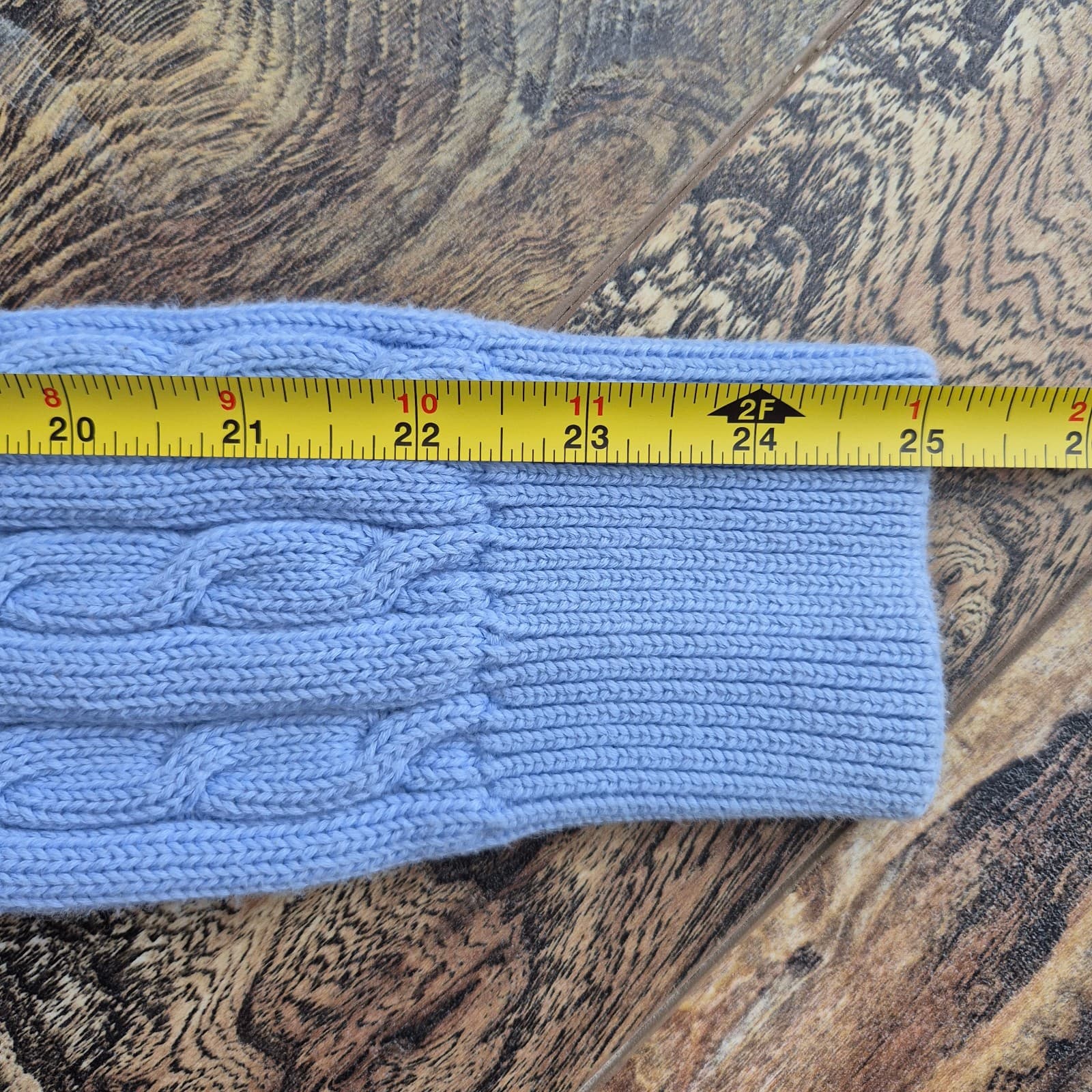 Vintage Y2K Ralph Lauren Sport Cotton Cable Knit Cardigan Pocket Blue Women's XL - Thumbnail 13