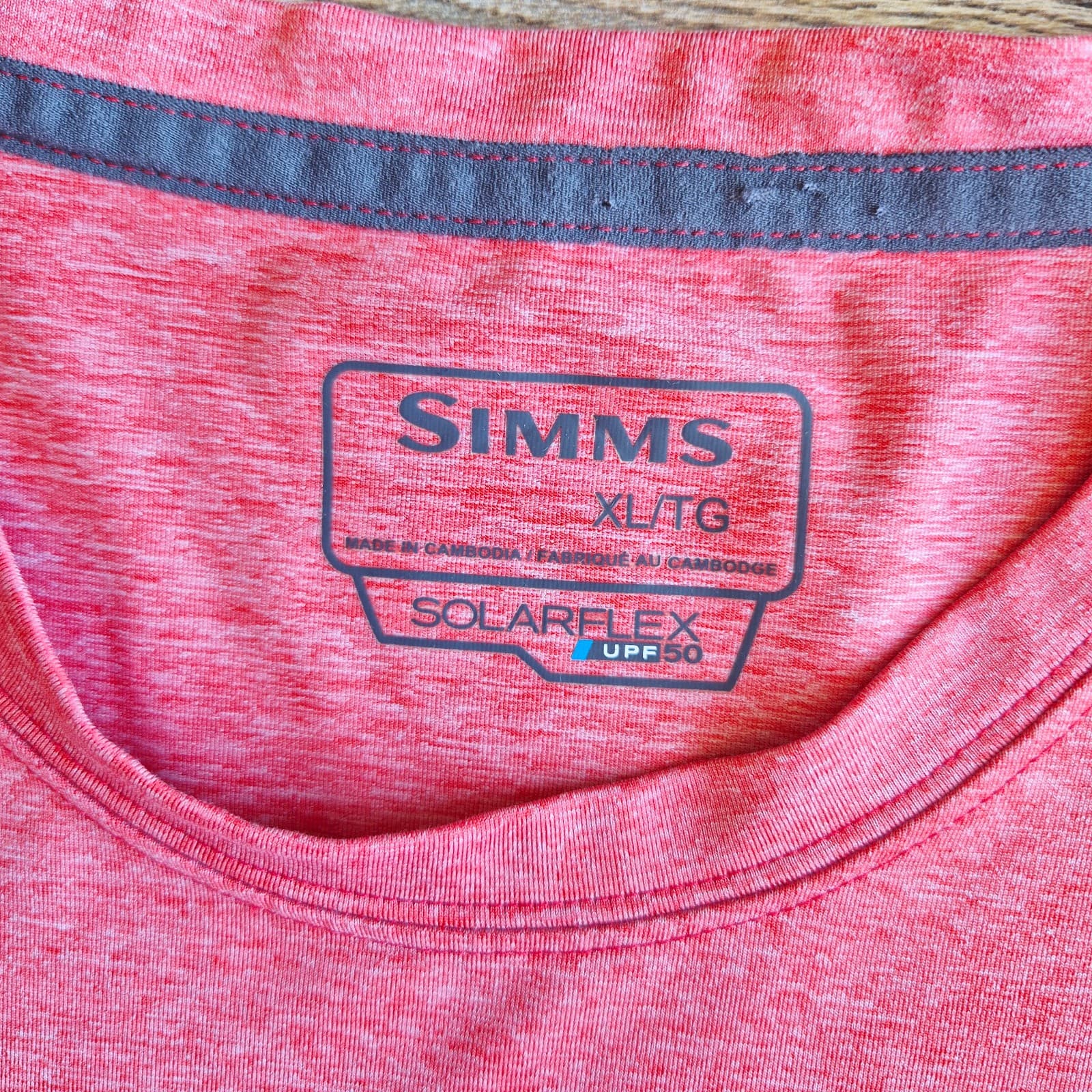 SIMMS SolarFlex UPF50 Fishing Outdoor Long Sleeve T-Shirt Crew Neck Red Men's XL - Thumbnail 7