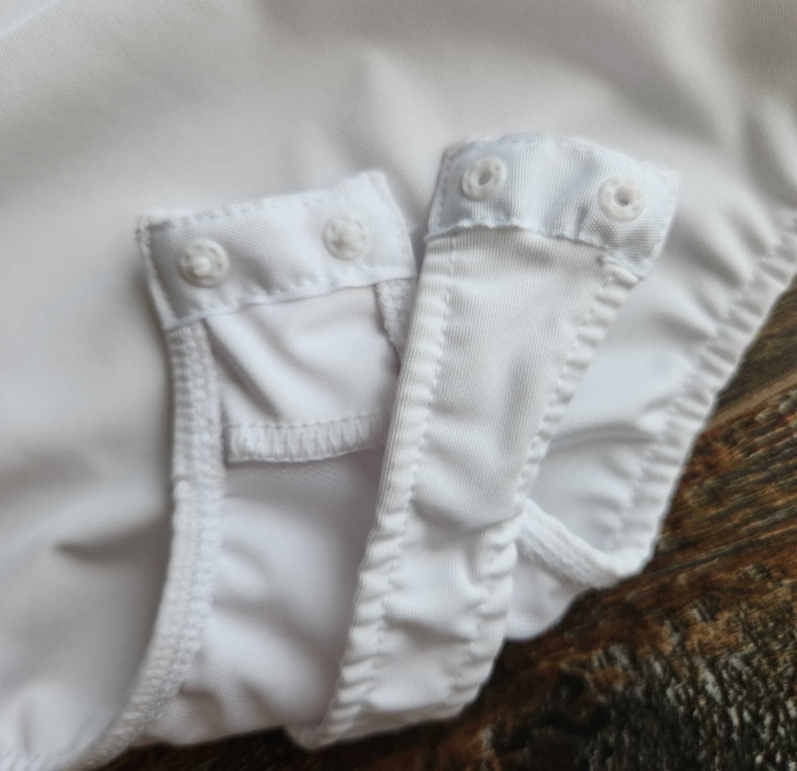 Free People Intimately Square Eyes Bodysuit Short Sleeve Snap White Jersey Sz.L - Thumbnail 13