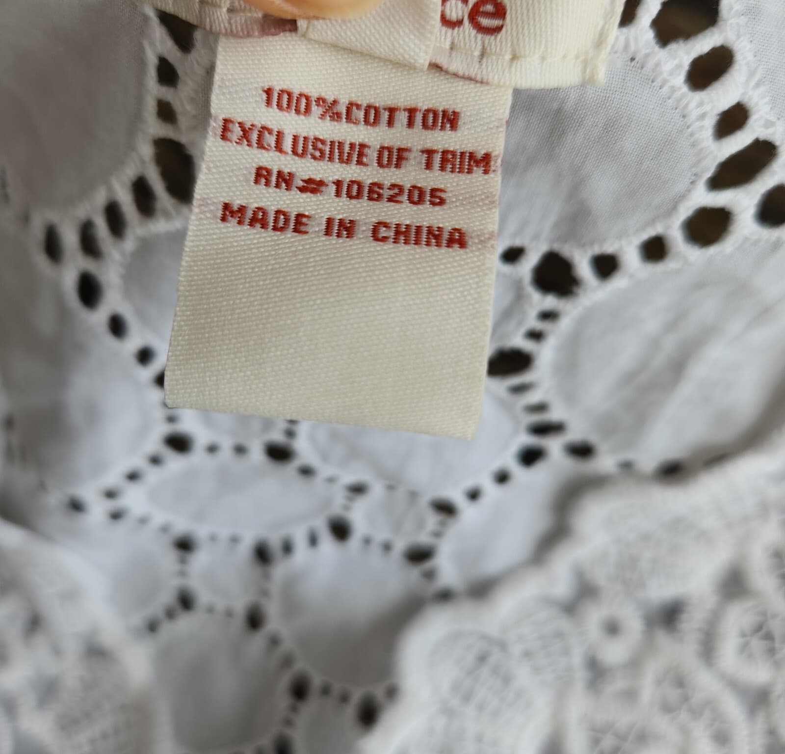 Sundance 100% Cotton Lace Eyelet Blouse Popover V-Neck Short Sleeve White Sz.S - Thumbnail 12