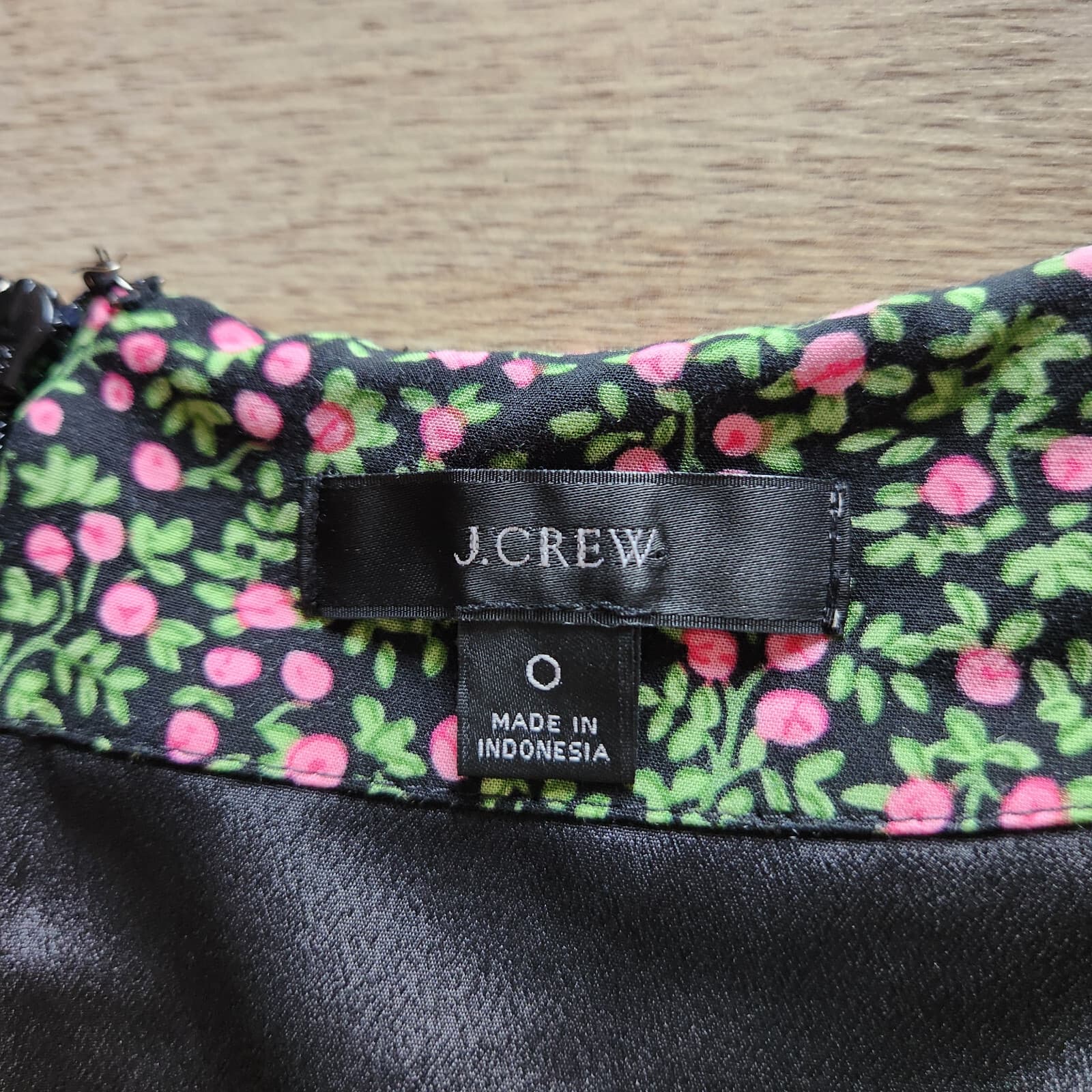 J.Crew Floral Smocked Sleeve Midi Sheath Dress Zip Lined Green Pink Women's 0 - Thumbnail 12