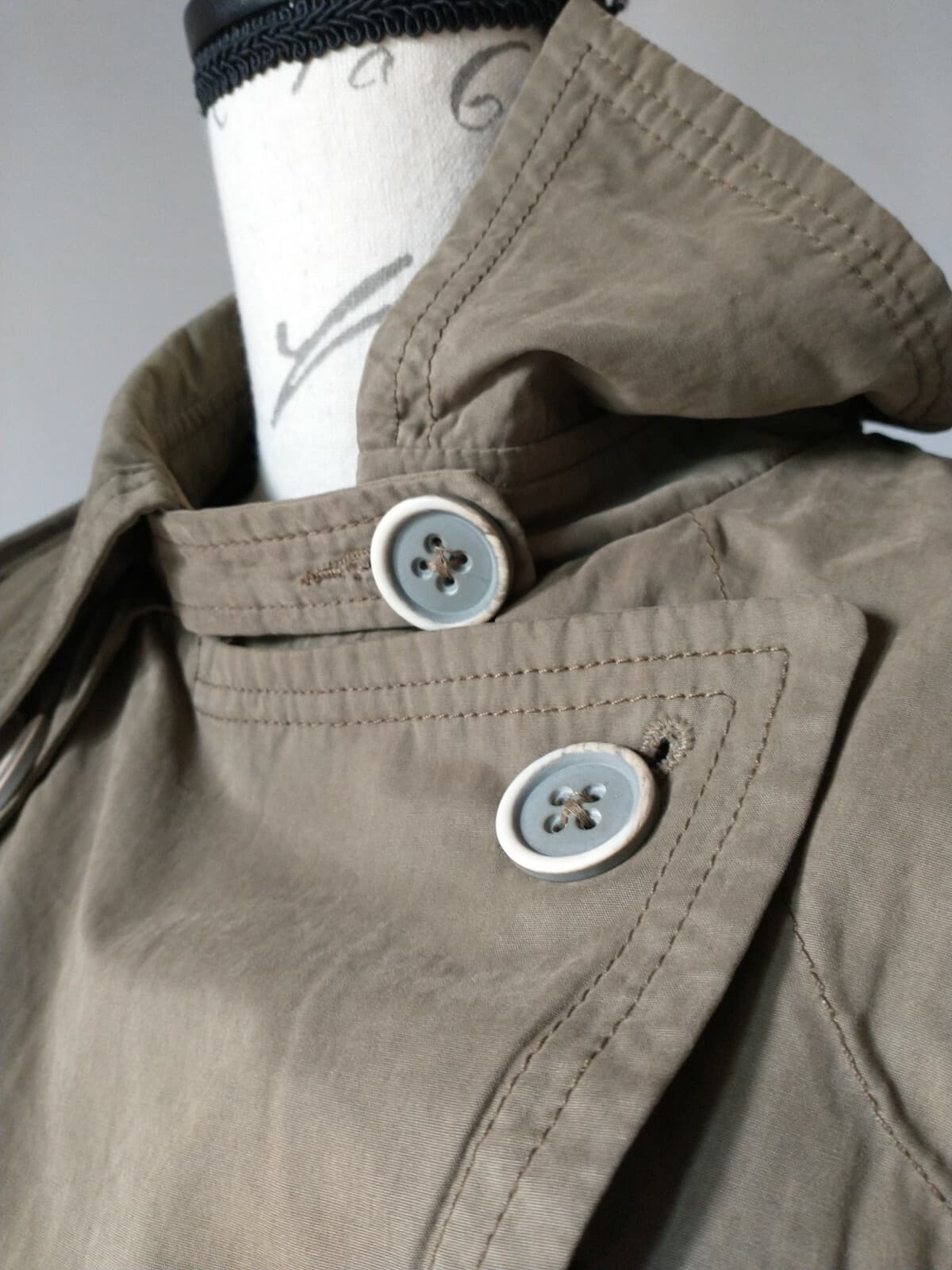 GRAMICCI Fleece Lined Military Jacket Single Breasted Belt Green Women Sz.XL - Thumbnail 3