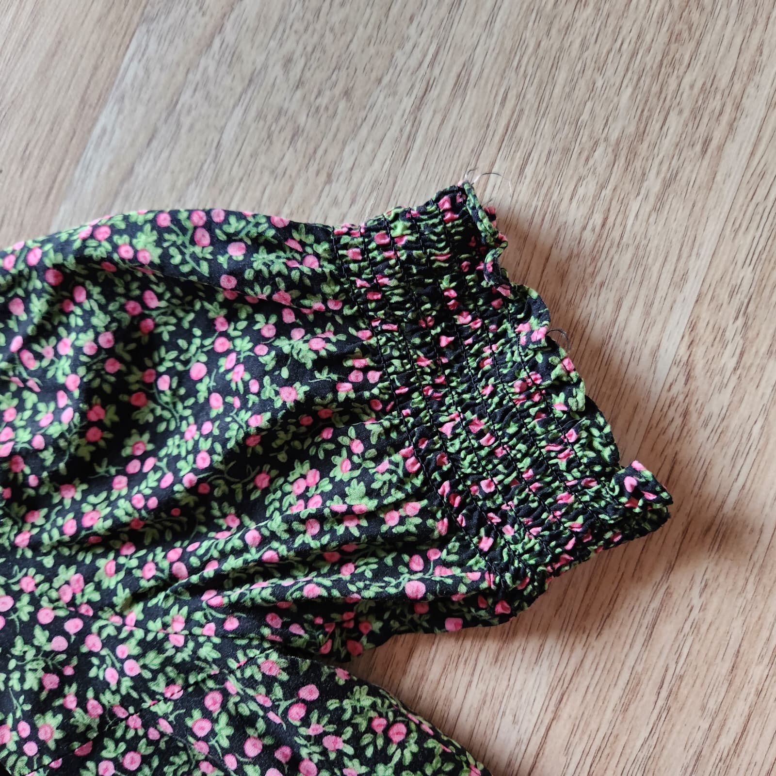 J.Crew Floral Smocked Sleeve Midi Sheath Dress Zip Lined Green Pink Women's 0 - Thumbnail 11