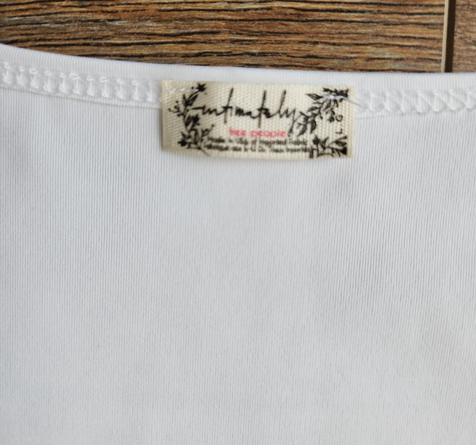 Free People Intimately Square Eyes Bodysuit Short Sleeve Snap White Jersey Sz.L - Thumbnail 16
