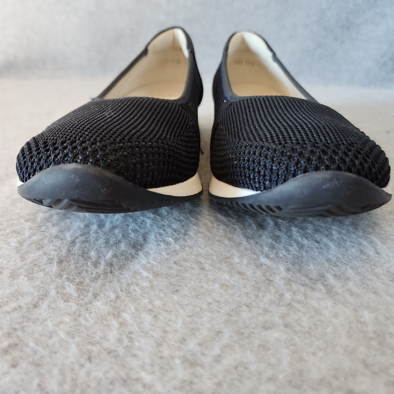 NWoB ARA Skimmer Knit Comfort Slip-On Ballet Flats Black White Women US6.5 - Thumbnail 8