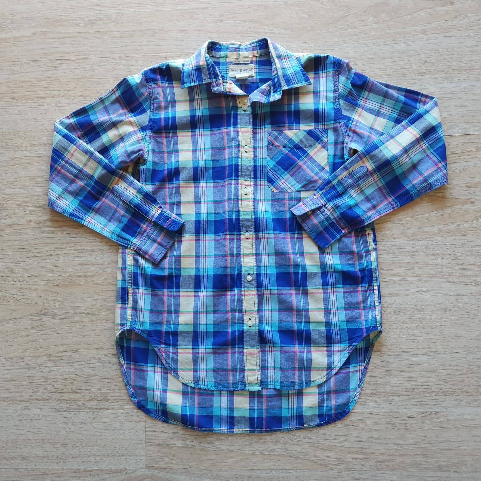 Denim & Supply RL Boyfriend Plaid Shirt Button-Down Long Sleeve Multicolor Sz.S - Thumbnail 3
