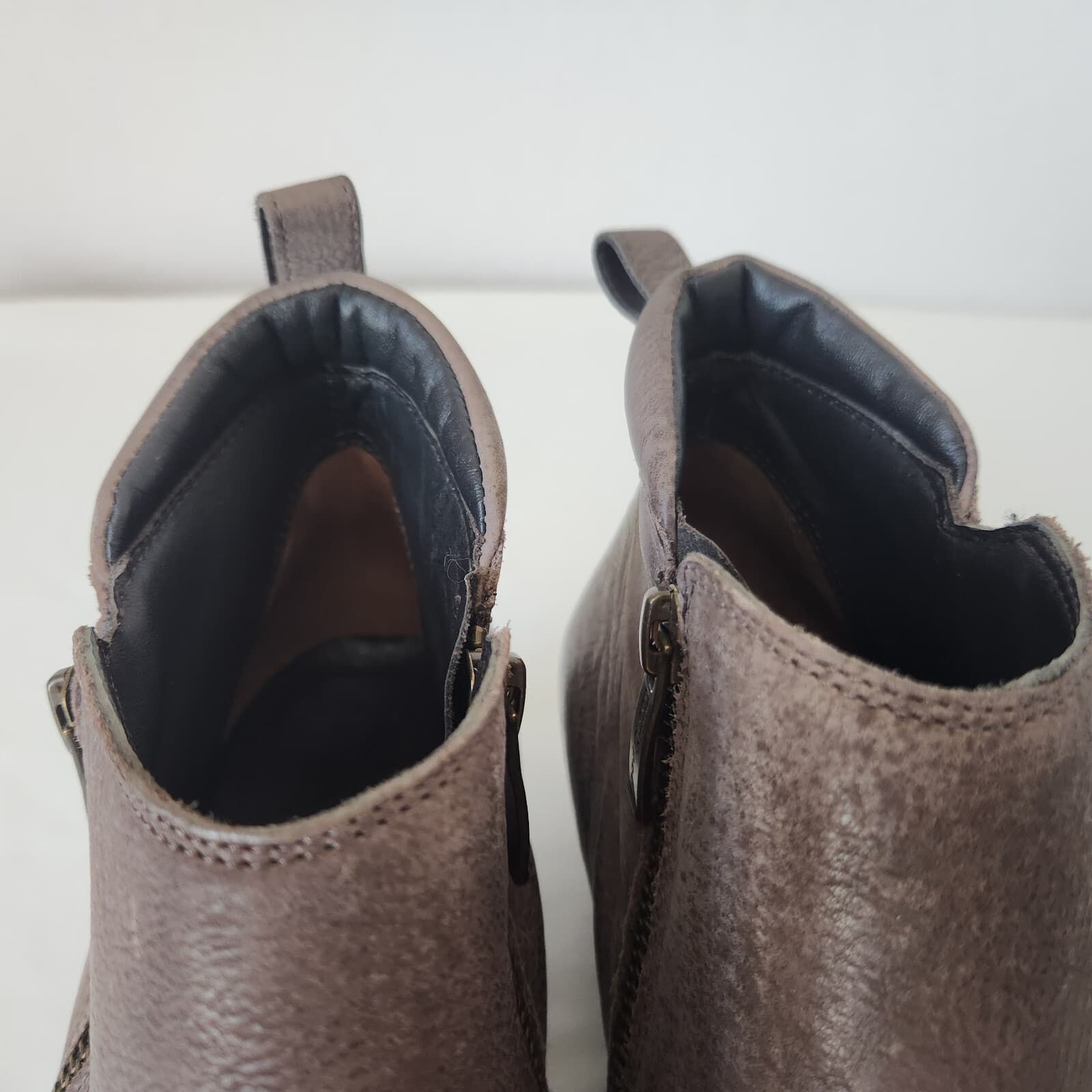 Paul Green Munchen Austria Jillian Leather Dual Zipper Ankle Boots Brown US8.5 - Thumbnail 11