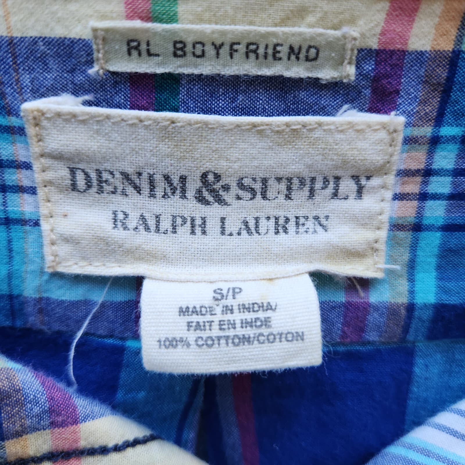Denim & Supply RL Boyfriend Plaid Shirt Button-Down Long Sleeve Multicolor Sz.S - Thumbnail 6