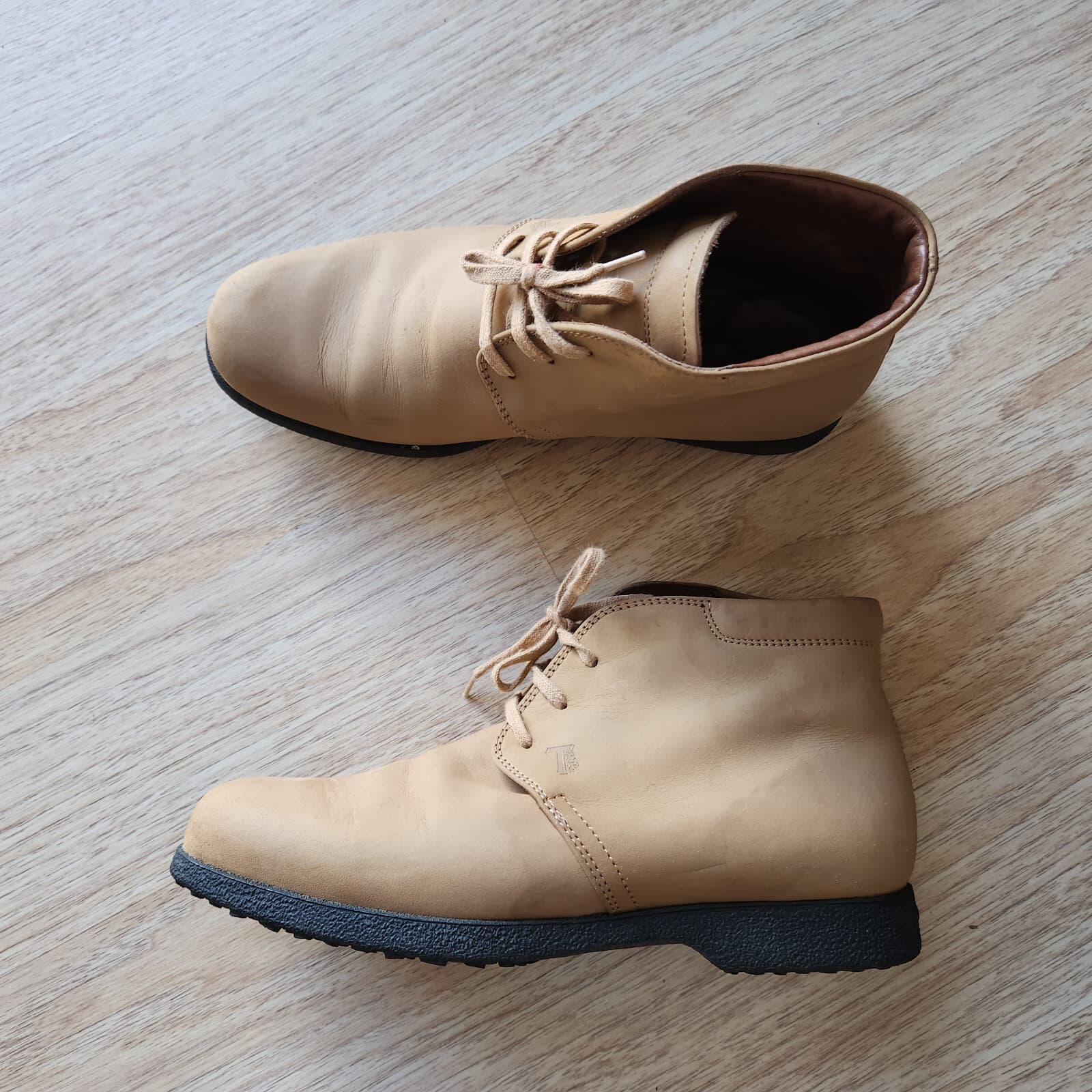 Tod’s Tan Leather Ankle Desert Chukka Boots Lace-Up Women's EU38 US7.5 - Thumbnail 2