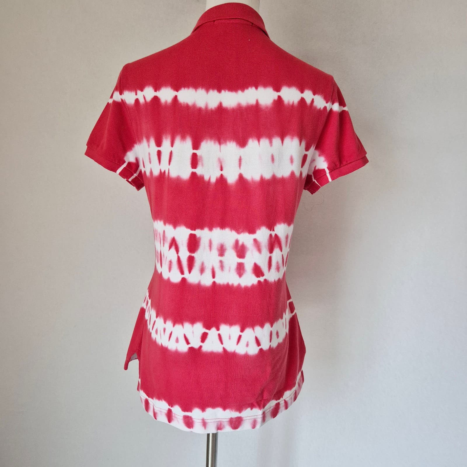 Ralph Lauren Sport Big Pony Tie Dye Batik Cotton Polo Shirt Short Sleeve Women M - Thumbnail 5