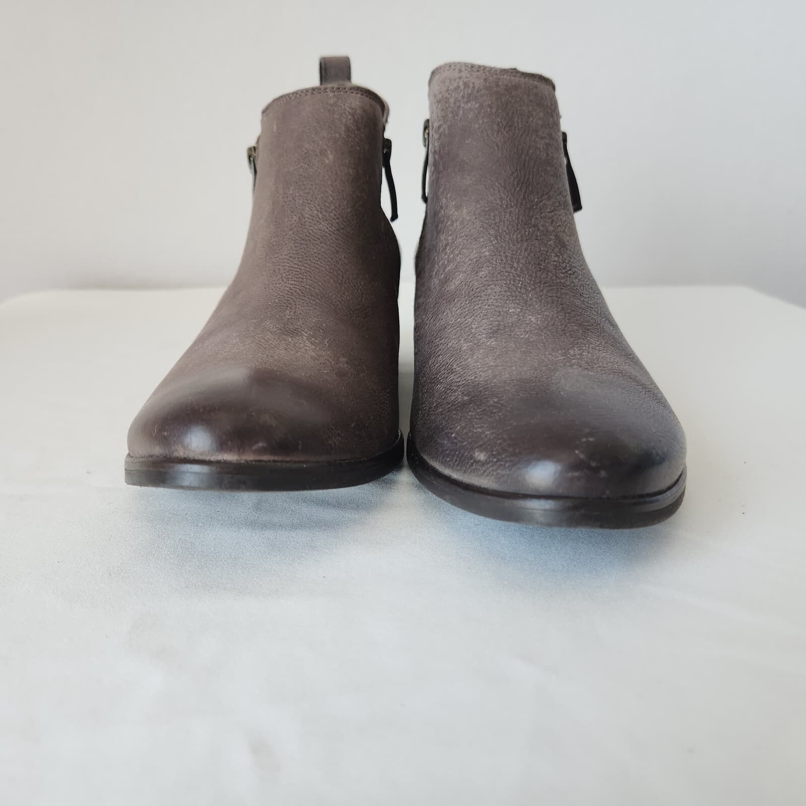 Paul Green Munchen Austria Jillian Leather Dual Zipper Ankle Boots Brown US8.5 - Thumbnail 8