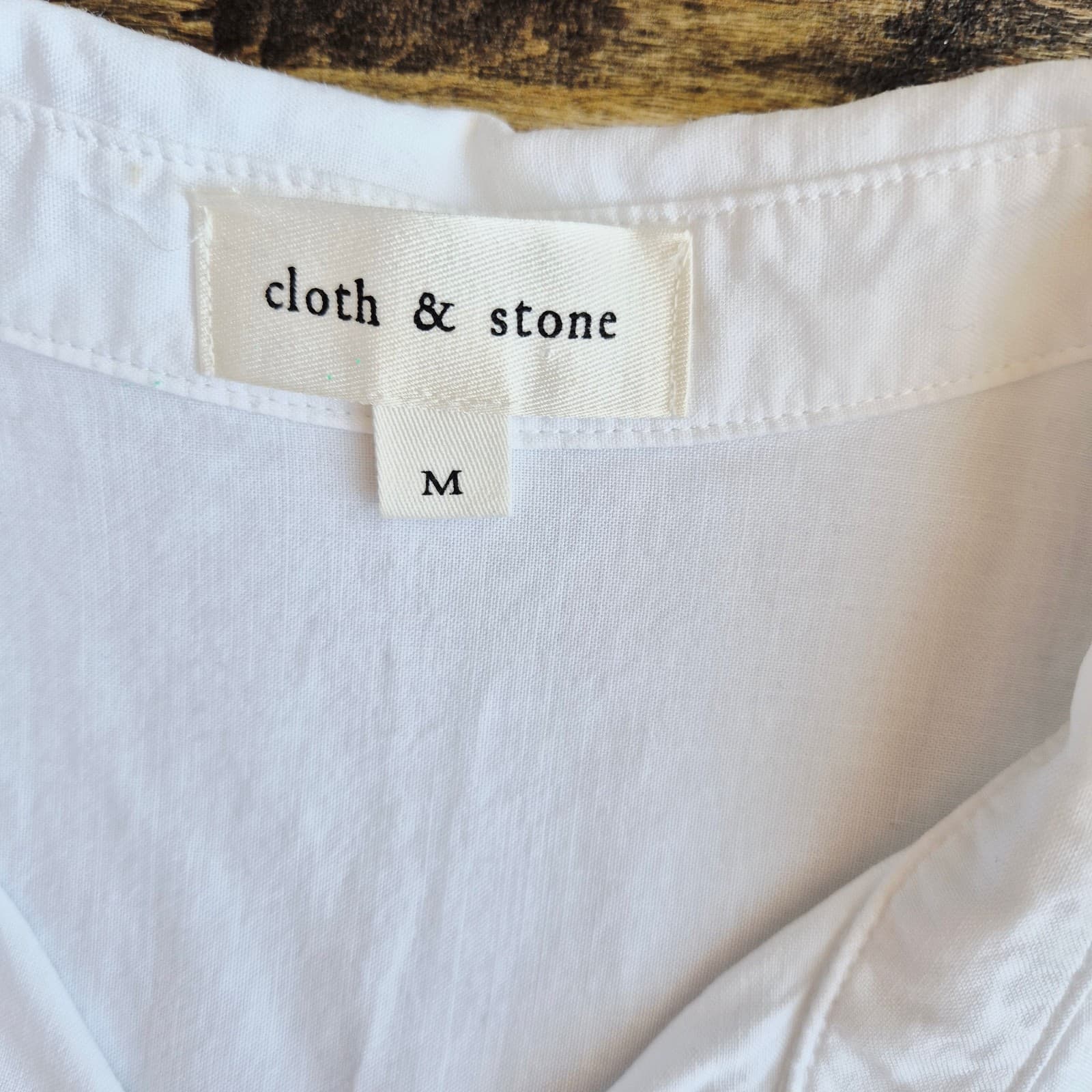 Cloth & Stone Classic Button-Down Shirt Pocket Long Sleeve White Tencel Sz.M - Thumbnail 6