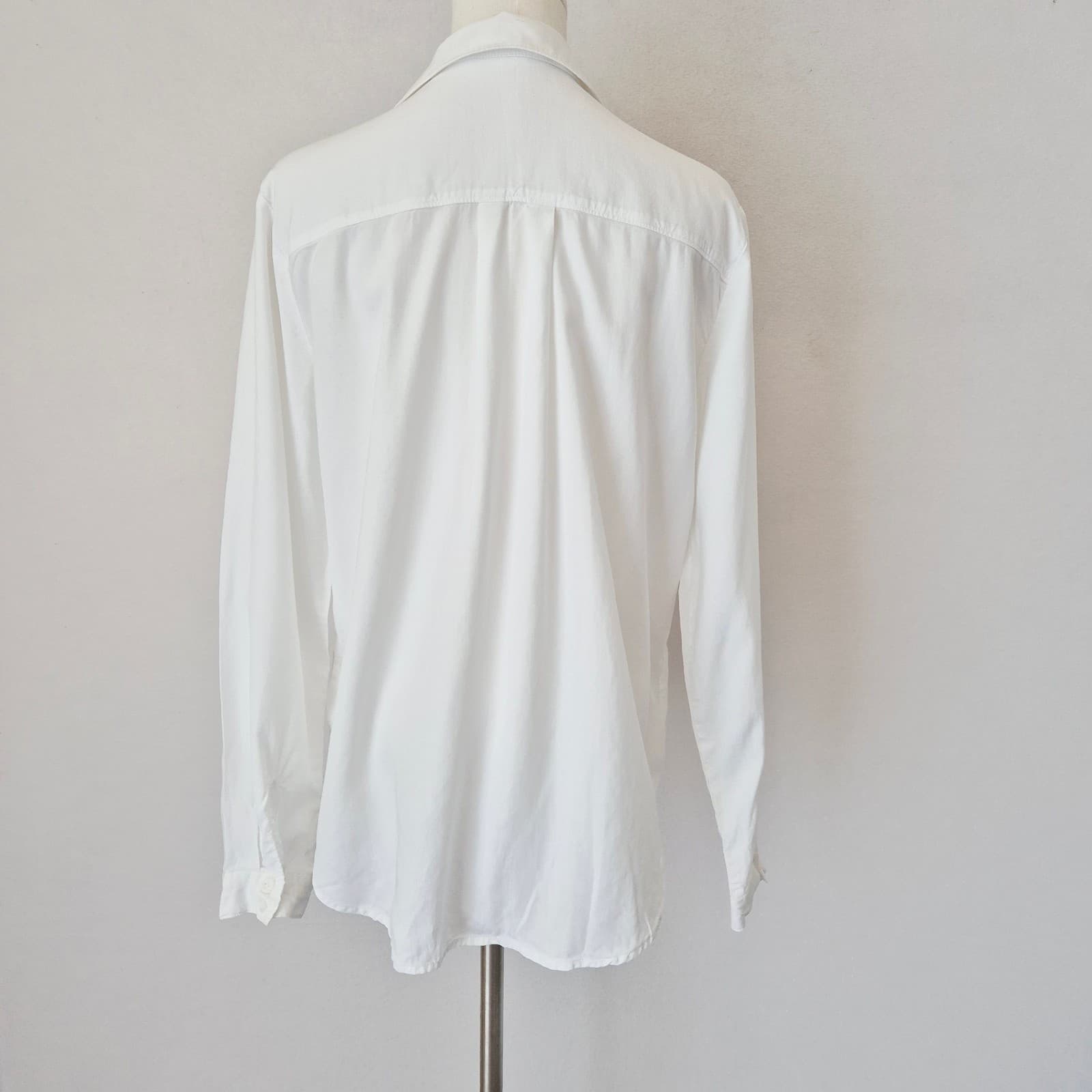 Cloth & Stone Classic Button-Down Shirt Pocket Long Sleeve White Tencel Sz.M - Thumbnail 5