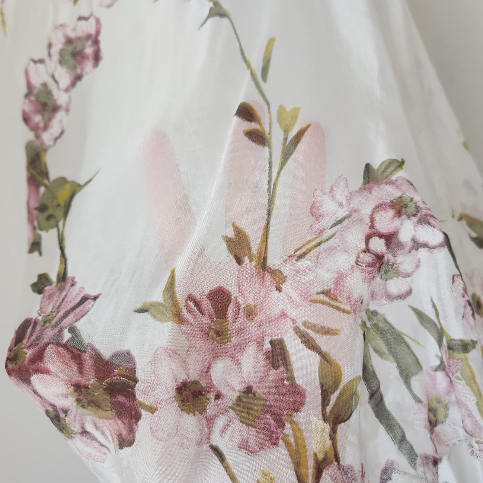 NWT Tempo Paris XL Floral Silk Blend Chiffon Layered Mini Dress Sleeveless White - Thumbnail 3