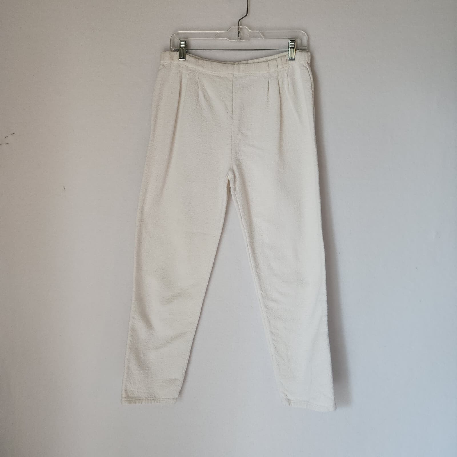 Vintage Maria Rodriguez Chicago Woven Cotton Front-Pleated Pants Pull-On White S - Thumbnail 2