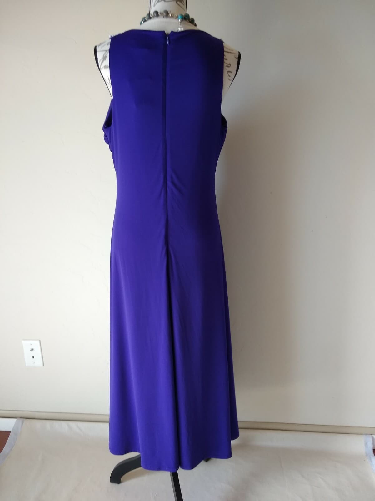 Soft Surroundings NWT Maxi Knit Dress Sleeveless Beads Embellished Purple Sz.PL - Thumbnail 6