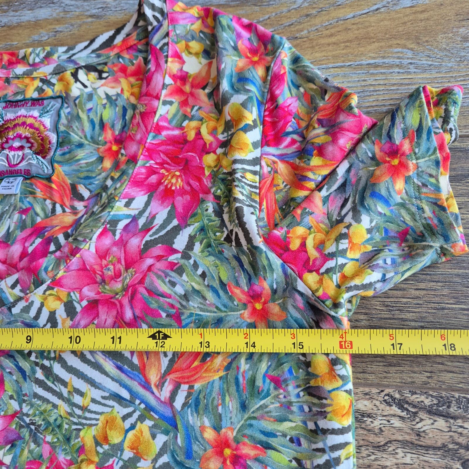 Johnny Was Seabiscuit Floral Horse T-Shirt Short Sleeve Jersey Bamboo Women's XS - Thumbnail 10
