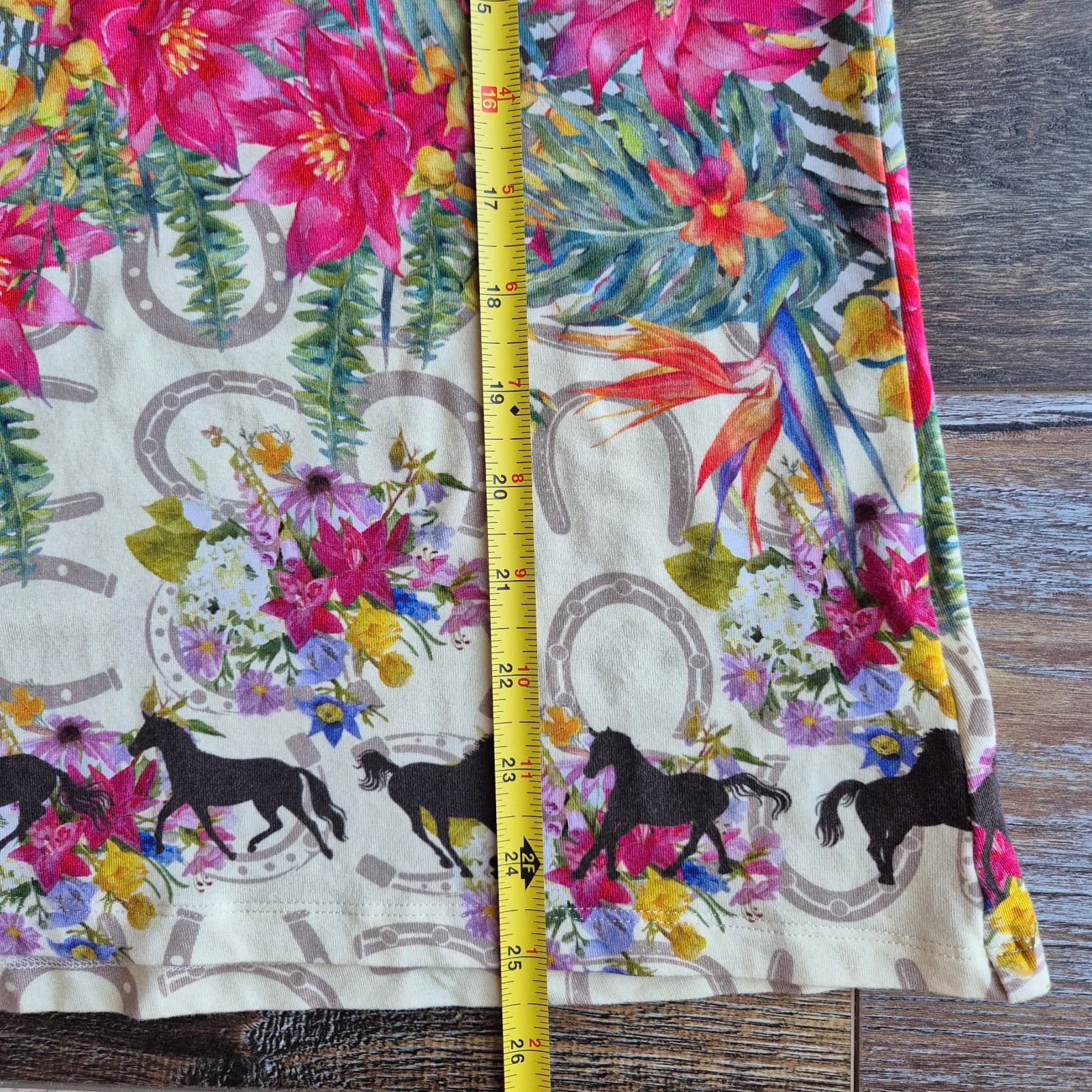 Johnny Was Seabiscuit Floral Horse T-Shirt Short Sleeve Jersey Bamboo Women's XS - Thumbnail 11