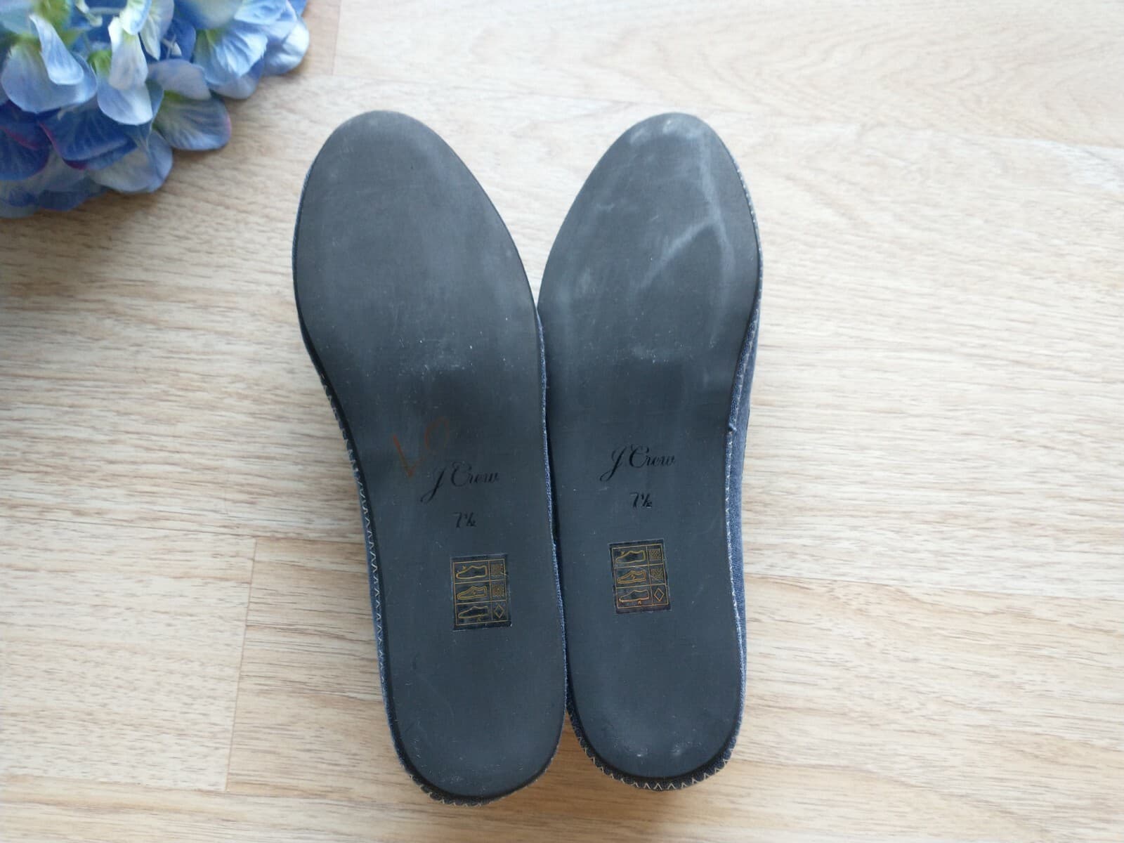 NWoB J.Crew Denim Canvas Loafers Slip-On Navy Blue Women US7.5 - Thumbnail 7