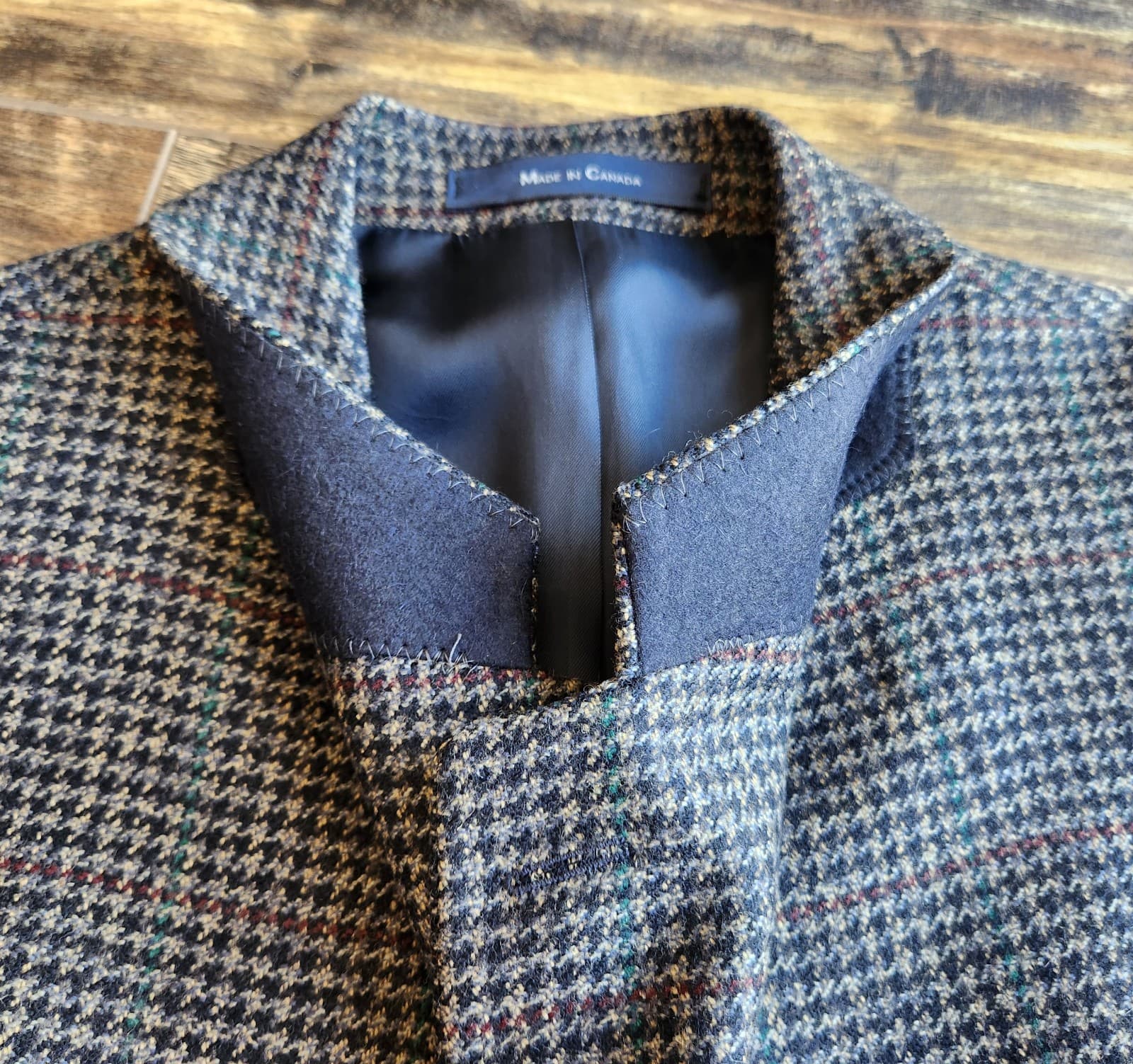 Ralph Lauren Blue Label Canada 100% Wool Houndstooth Sport Coat 3-Button Men 44R - Thumbnail 5