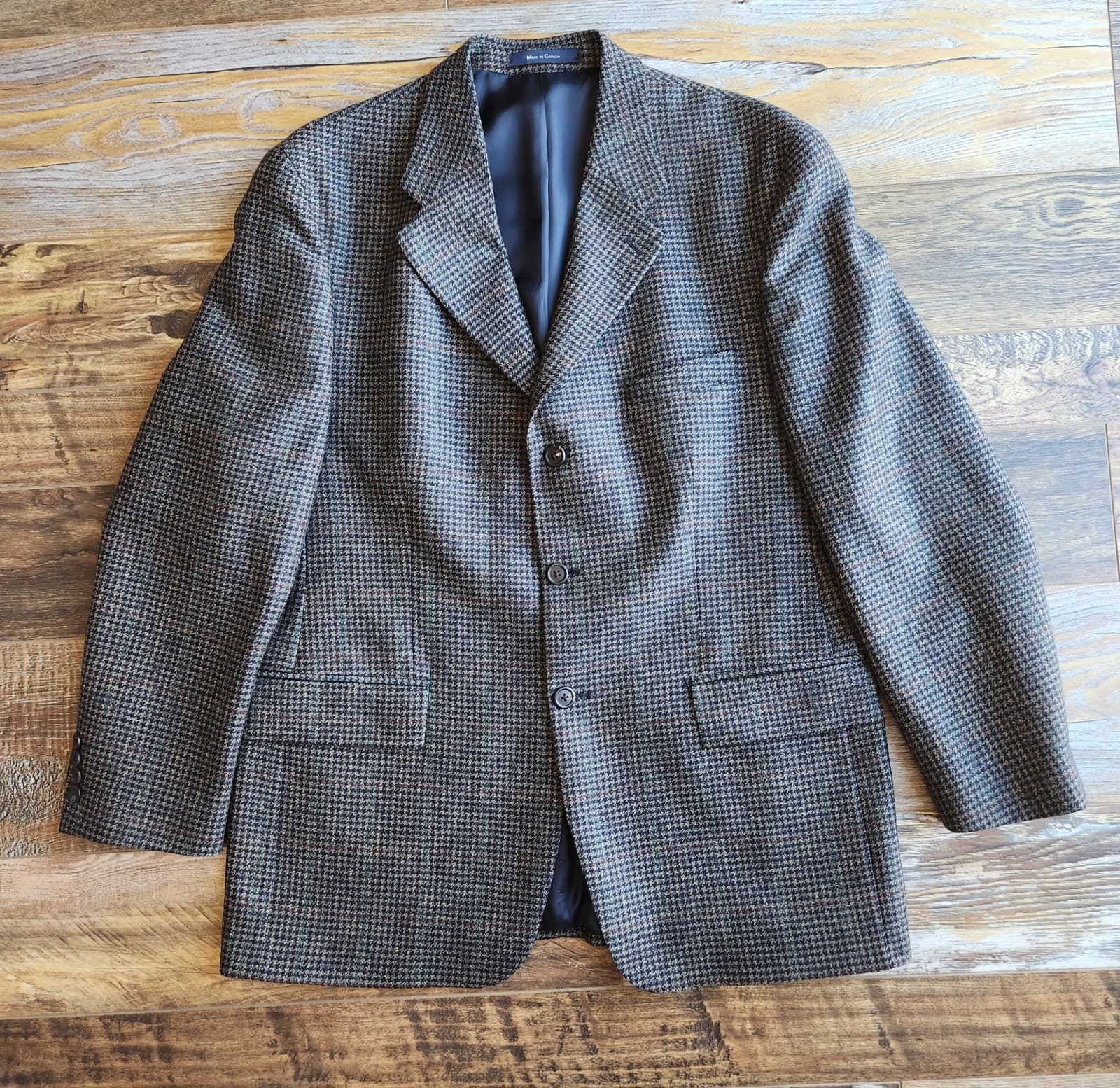 Ralph Lauren Blue Label Canada 100% Wool Houndstooth Sport Coat 3-Button Men 44R - Thumbnail 3