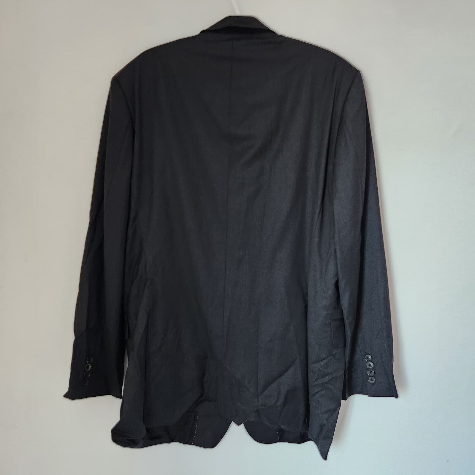 Boss Hugo Boss Super 100 Virgin Wool Sport Coat Blazer Black Men's 46L USA Made - Thumbnail 3