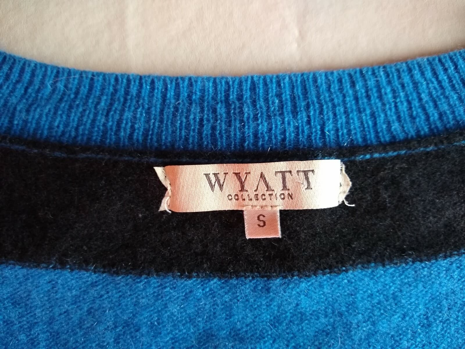 WYATT Women 100% Cashmere Sweater Pullover Crew Neck Blue Striped Sz.S - Thumbnail 8