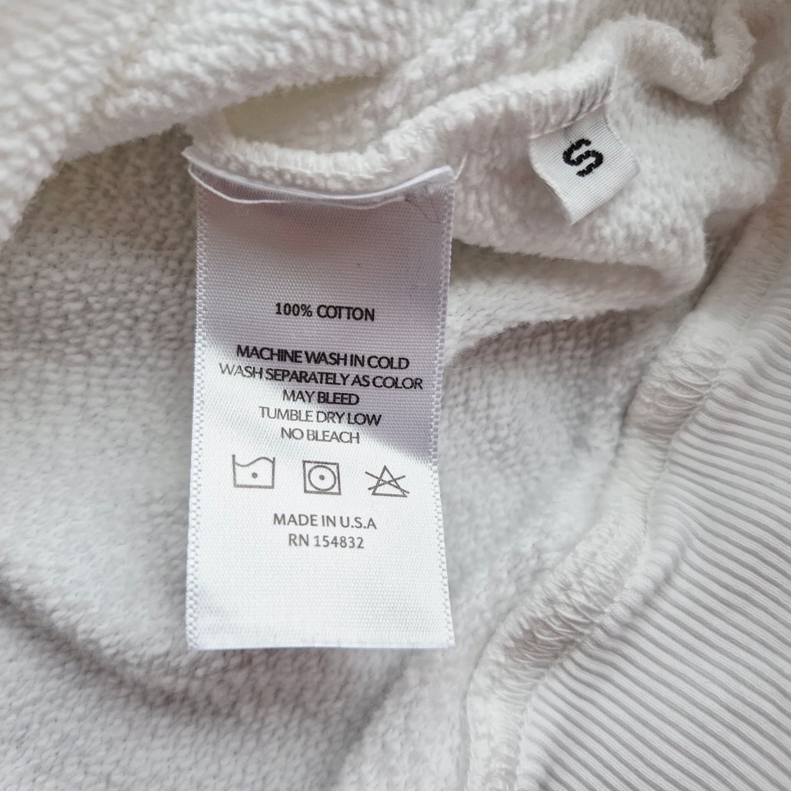 I Stole My Boyfried's Shirt The Farm Terry Distressed-Hem Sweatshirt White Sz.S - Thumbnail 11