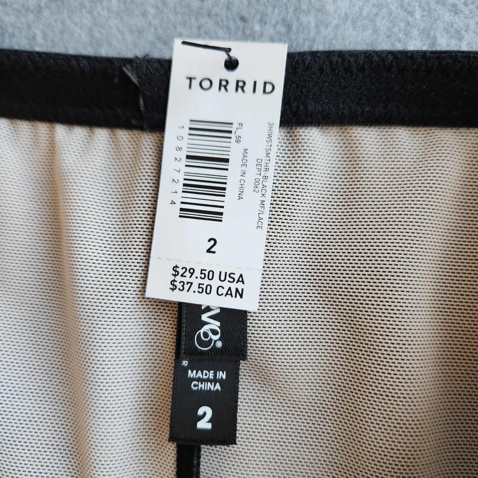 NWT Torrid Curve Microfiber Lace High-Rise Short 360° Smoothing Panty Black Sz.2 - Thumbnail 9