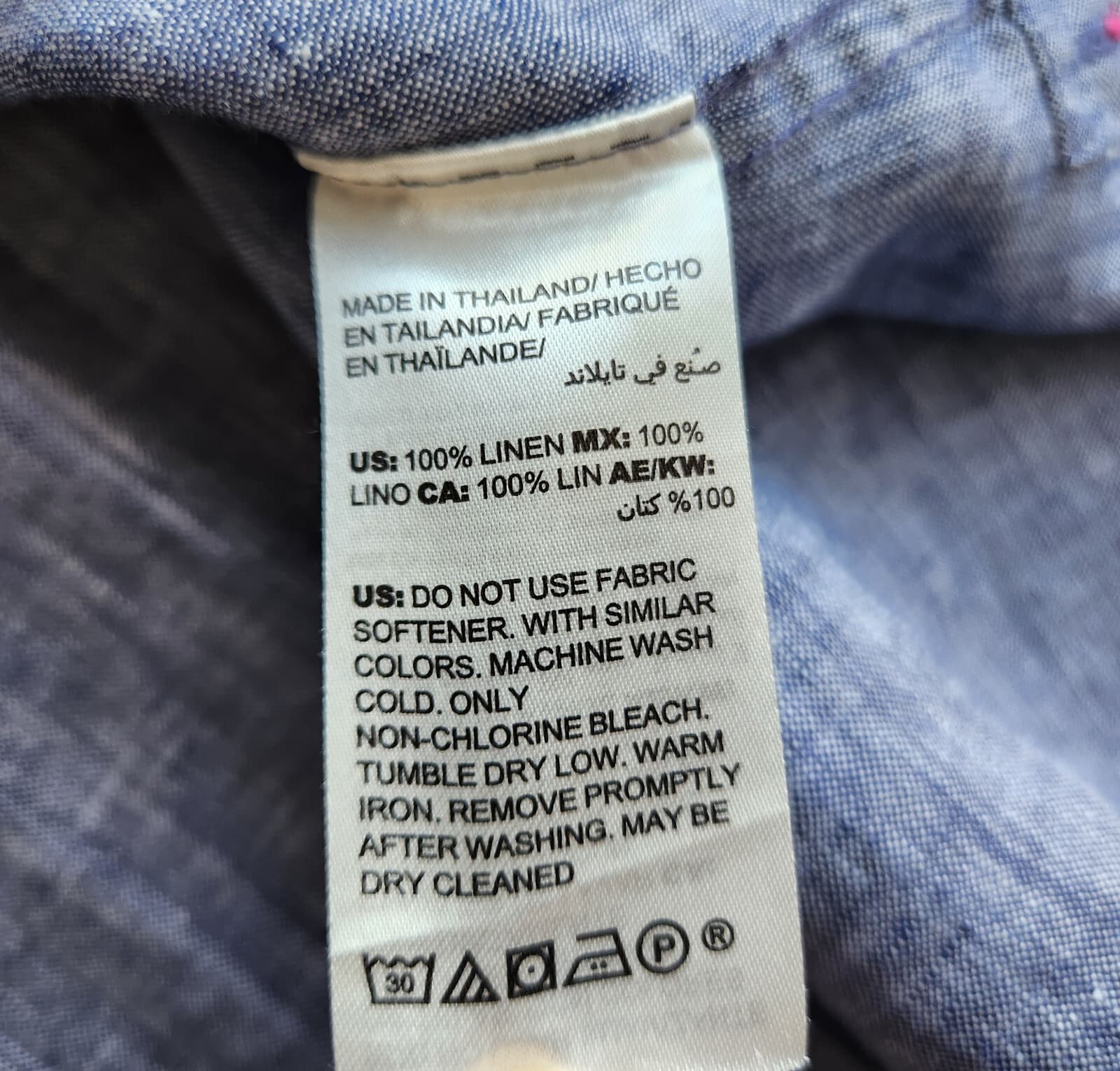 Chico's No Iron 100% Linen Button-Up Tunic Shirt 3/4 Sleeve Blue Size 1 (8/10) - Thumbnail 11