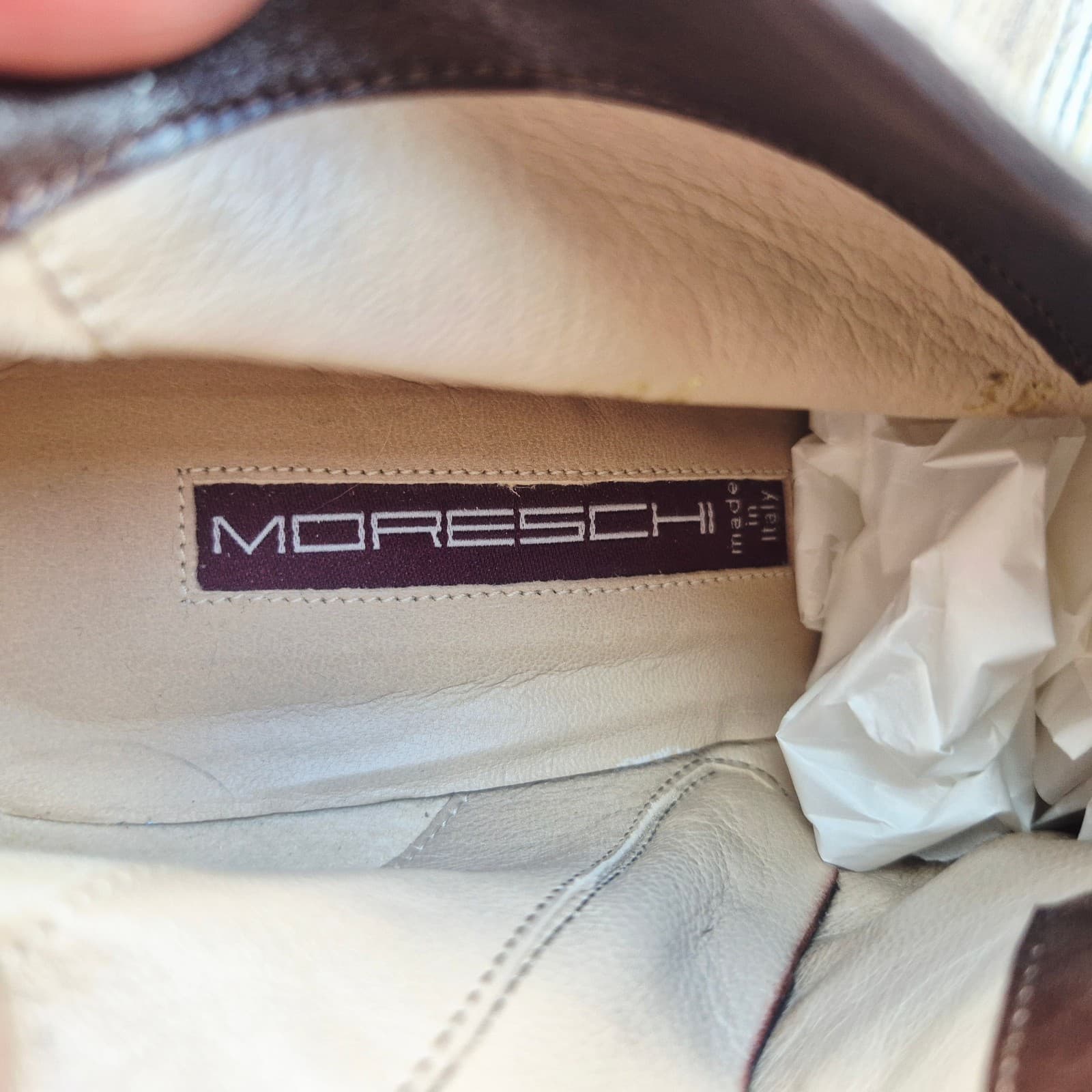 Moreschi Made in Italy Brown Metallic Leather 3.5 Stiletto Ankle Boot Zip EU38 - Thumbnail 11