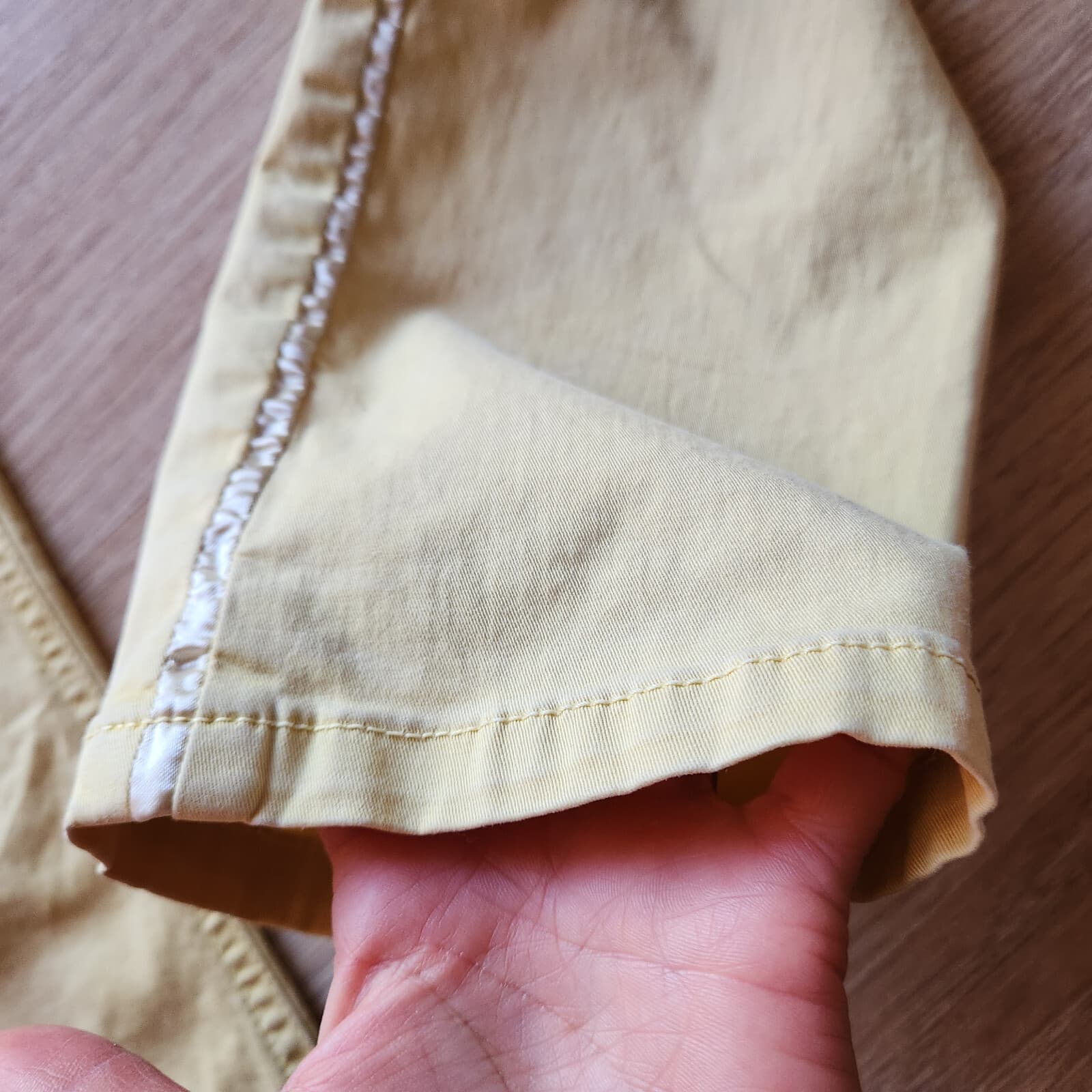 Summum Woman Ankle Slim Casual Pants Side-Stripe Zip Pocket Light Yellow Sz.40 - Thumbnail 3