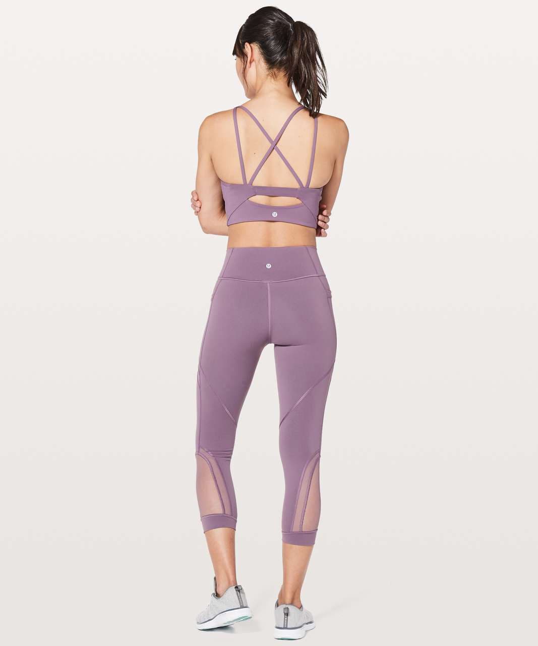 Lululemon Forget The Sweat Crop 21" Workout Mix-Mesh Fabric Smoked Mulberry Sz.6 - Thumbnail 12