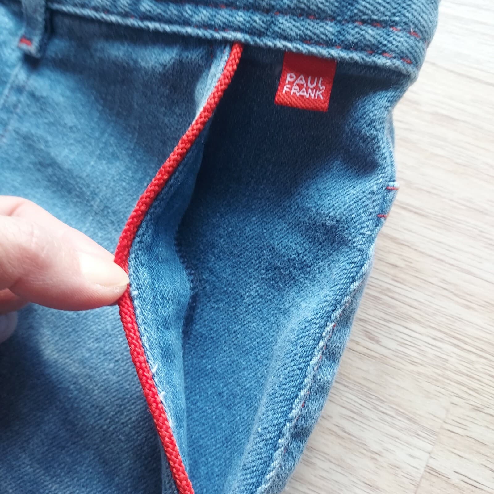 Vintage'90s Paul Frank Mini Pencil Straight Jean Skirt Zip Blue Denim Sz.1 (30") - Thumbnail 4