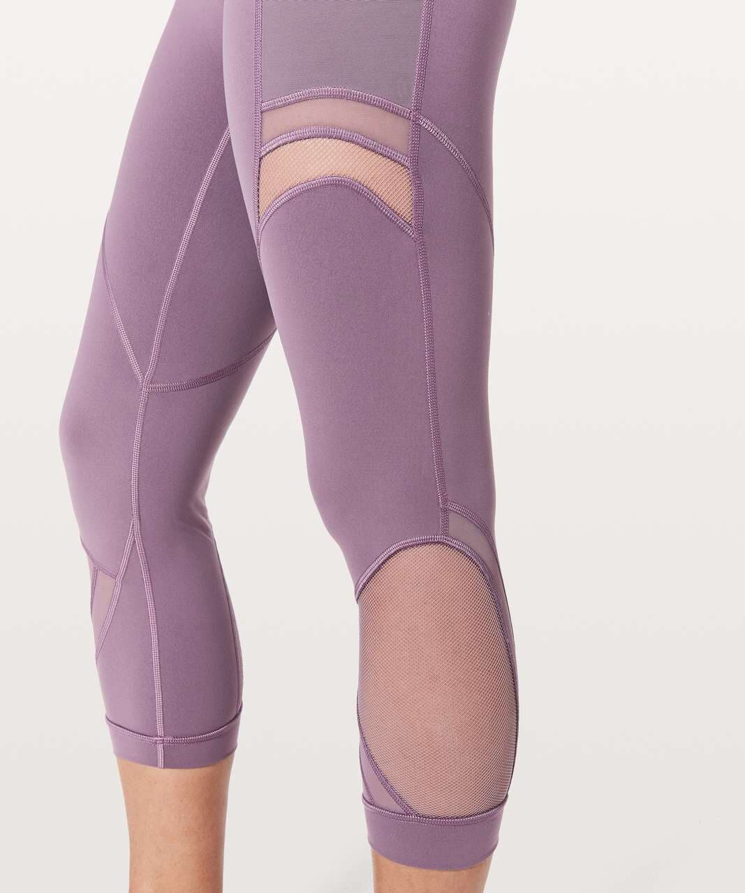 Lululemon Forget The Sweat Crop 21" Workout Mix-Mesh Fabric Smoked Mulberry Sz.6 - Thumbnail 5