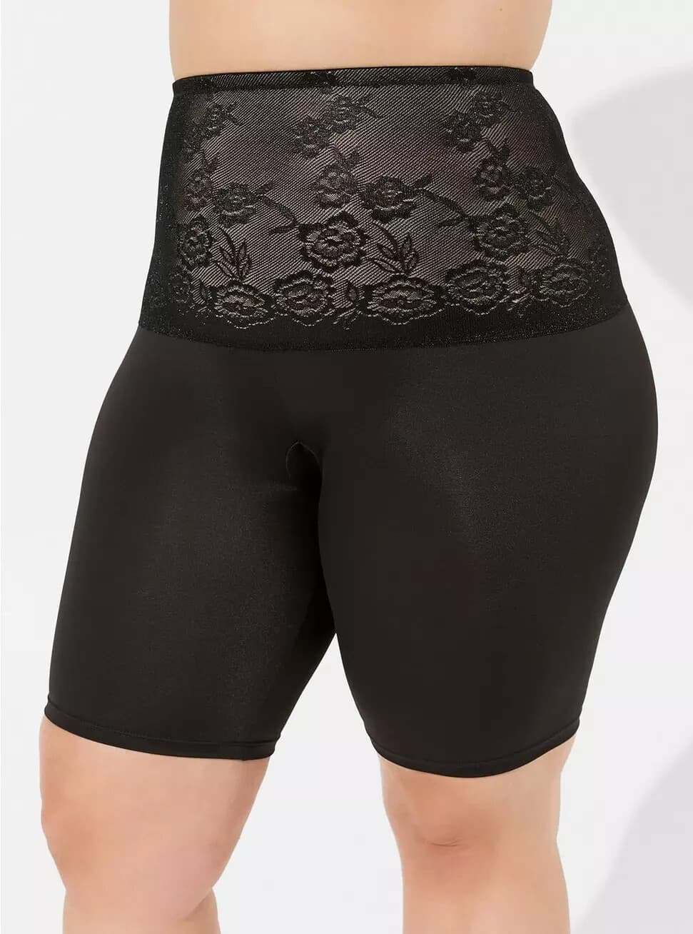 NWT Torrid Curve Microfiber Lace High-Rise Short 360° Smoothing Panty Black Sz.2 - Thumbnail 3